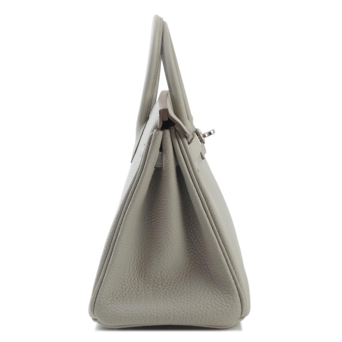 未使用保存品 HERMÈS 爱马仕 Birkin 25 Verso 80 珍珠灰 Gris Perle I2 奶油白 Nata Togo小牛皮 银扣 B刻 2023年 - 4