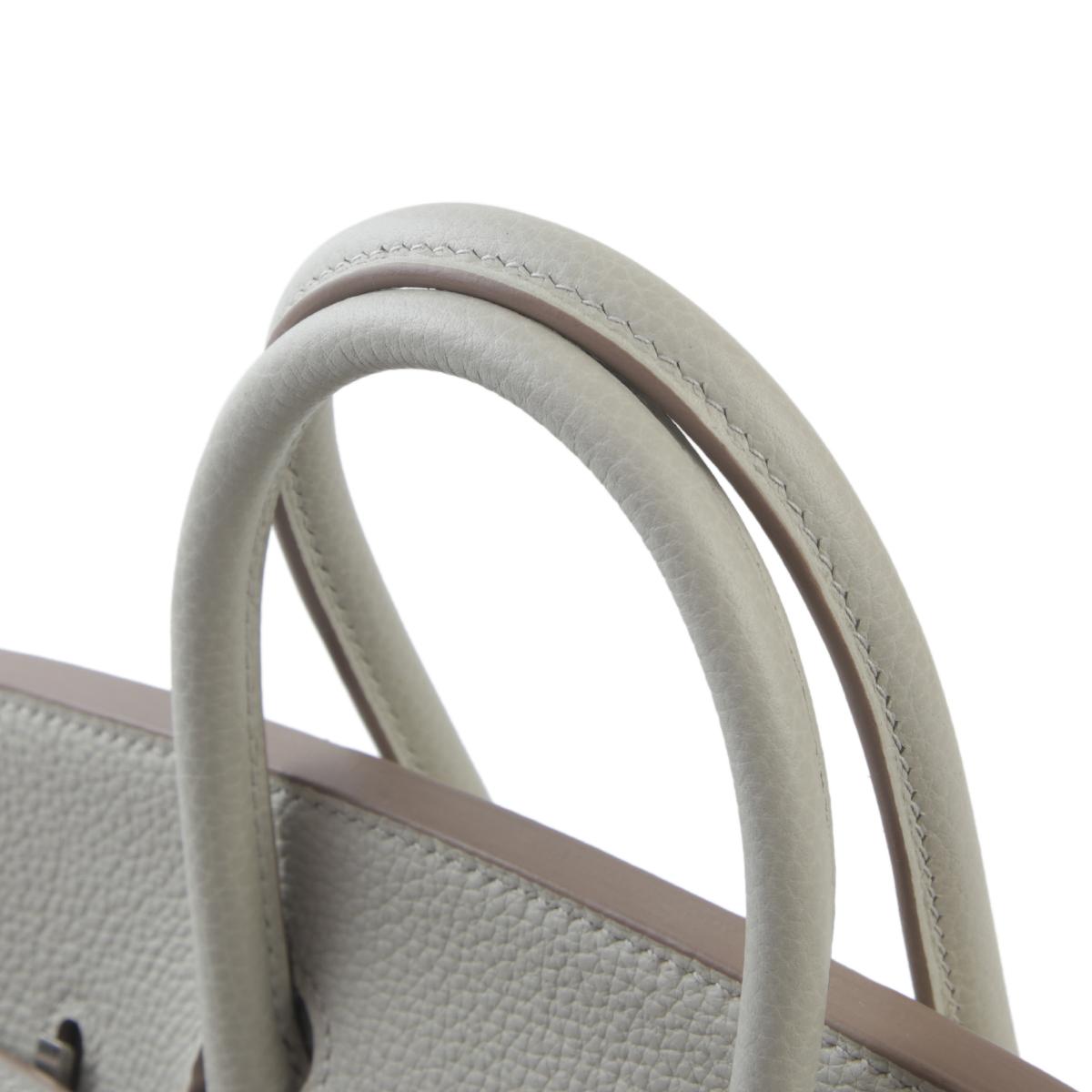 未使用保存品 HERMÈS 爱马仕 Birkin 25 Verso 80 珍珠灰 Gris Perle I2 奶油白 Nata Togo小牛皮 银扣 B刻 2023年 - 6