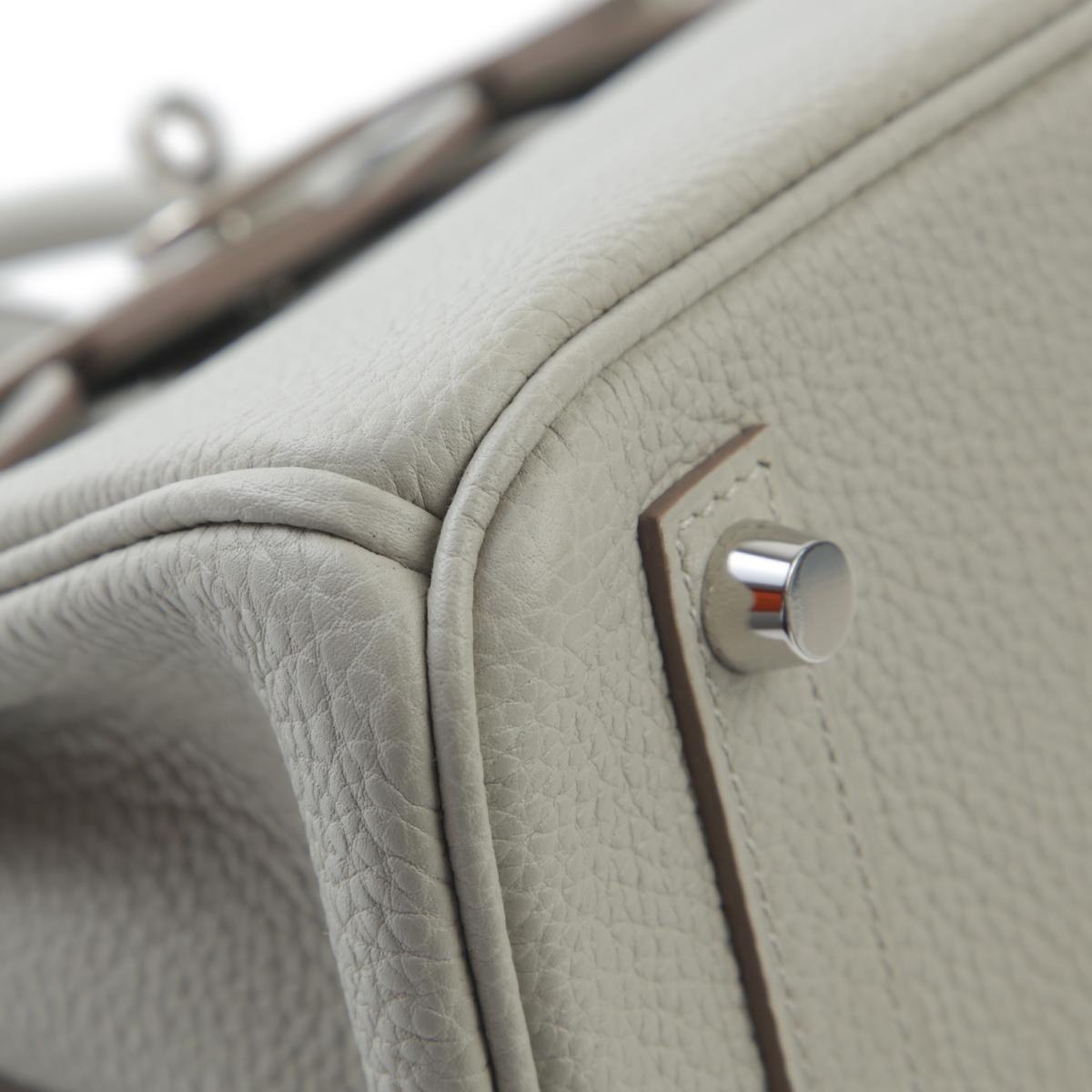 未使用保存品 HERMÈS 爱马仕 Birkin 25 Verso 80 珍珠灰 Gris Perle I2 奶油白 Nata Togo小牛皮 银扣 B刻 2023年 - 8