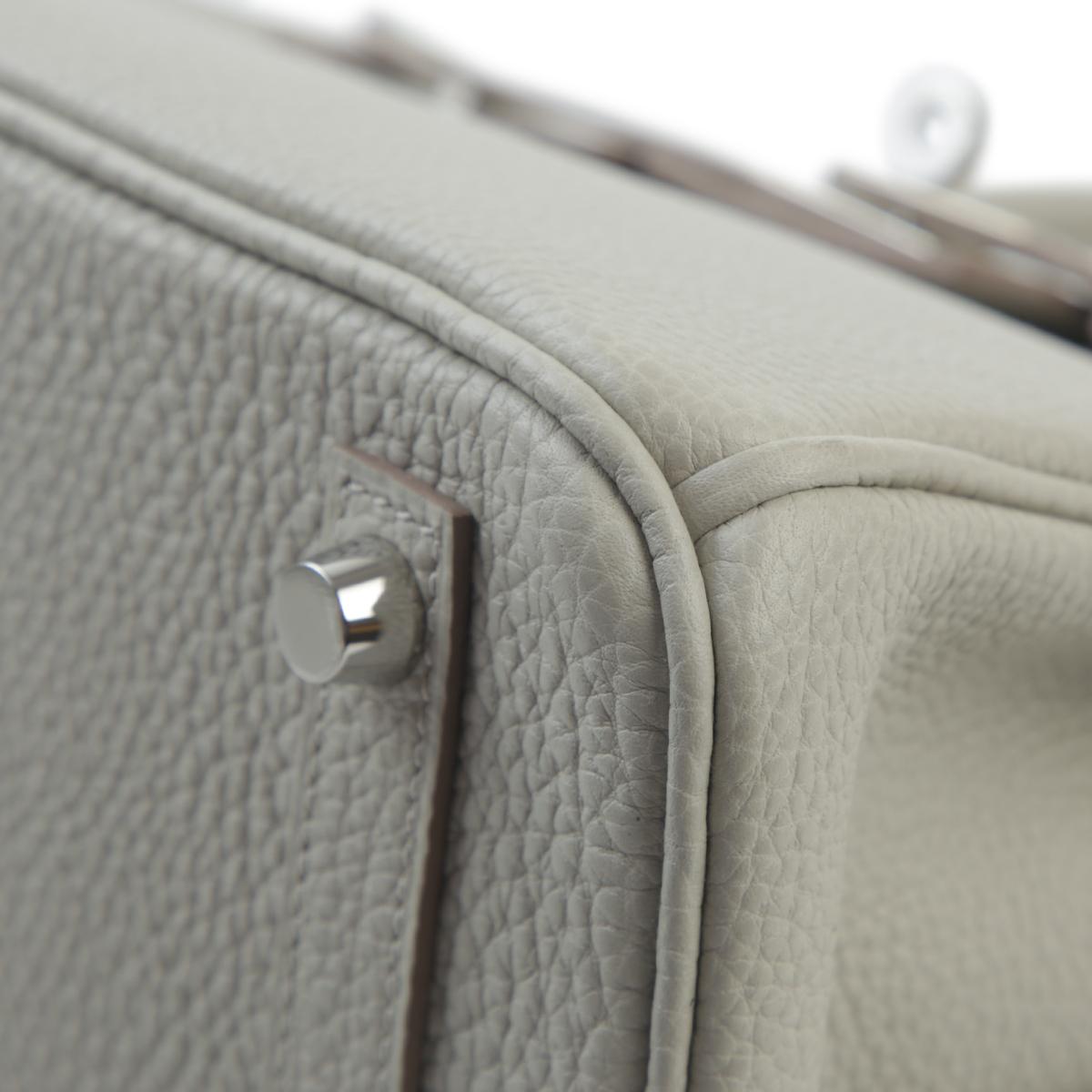 未使用保存品 HERMÈS 爱马仕 Birkin 25 Verso 80 珍珠灰 Gris Perle I2 奶油白 Nata Togo小牛皮 银扣 B刻 2023年 - 9