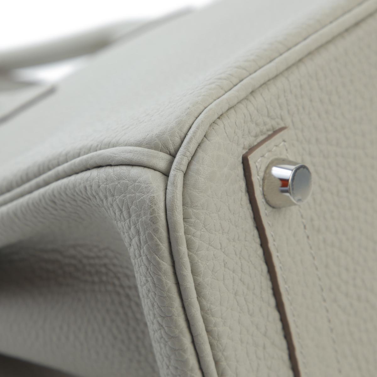 未使用保存品 HERMÈS 爱马仕 Birkin 25 Verso 80 珍珠灰 Gris Perle I2 奶油白 Nata Togo小牛皮 银扣 B刻 2023年 - 10