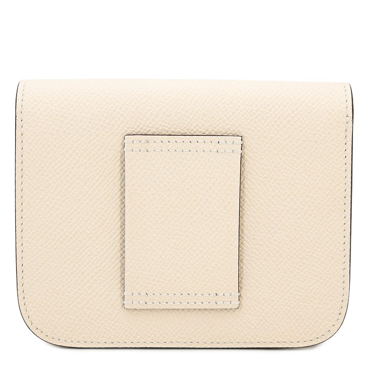 Brand New ( Rank N ) HERMÈS Constance Slim Wallet Nata (I2) Epsom Gold hardware B (2023) - 3