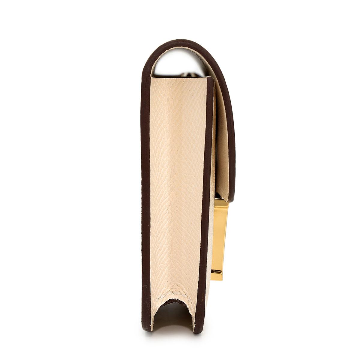 Brand New ( Rank N ) HERMÈS Constance Slim Wallet Nata (I2) Epsom Gold hardware B (2023) - 4