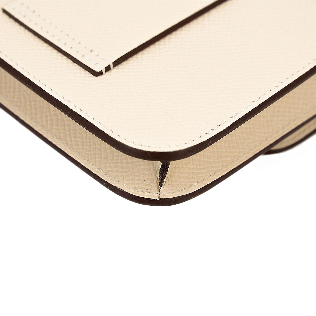 Brand New ( Rank N ) HERMÈS Constance Slim Wallet Nata (I2) Epsom Gold hardware B (2023) - 9
