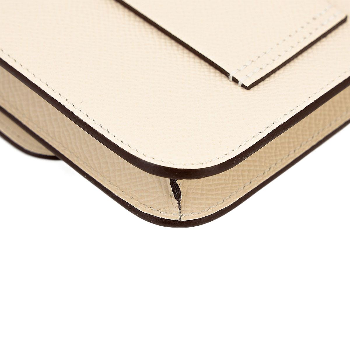 Brand New ( Rank N ) HERMÈS Constance Slim Wallet Nata (I2) Epsom Gold hardware B (2023) - 10