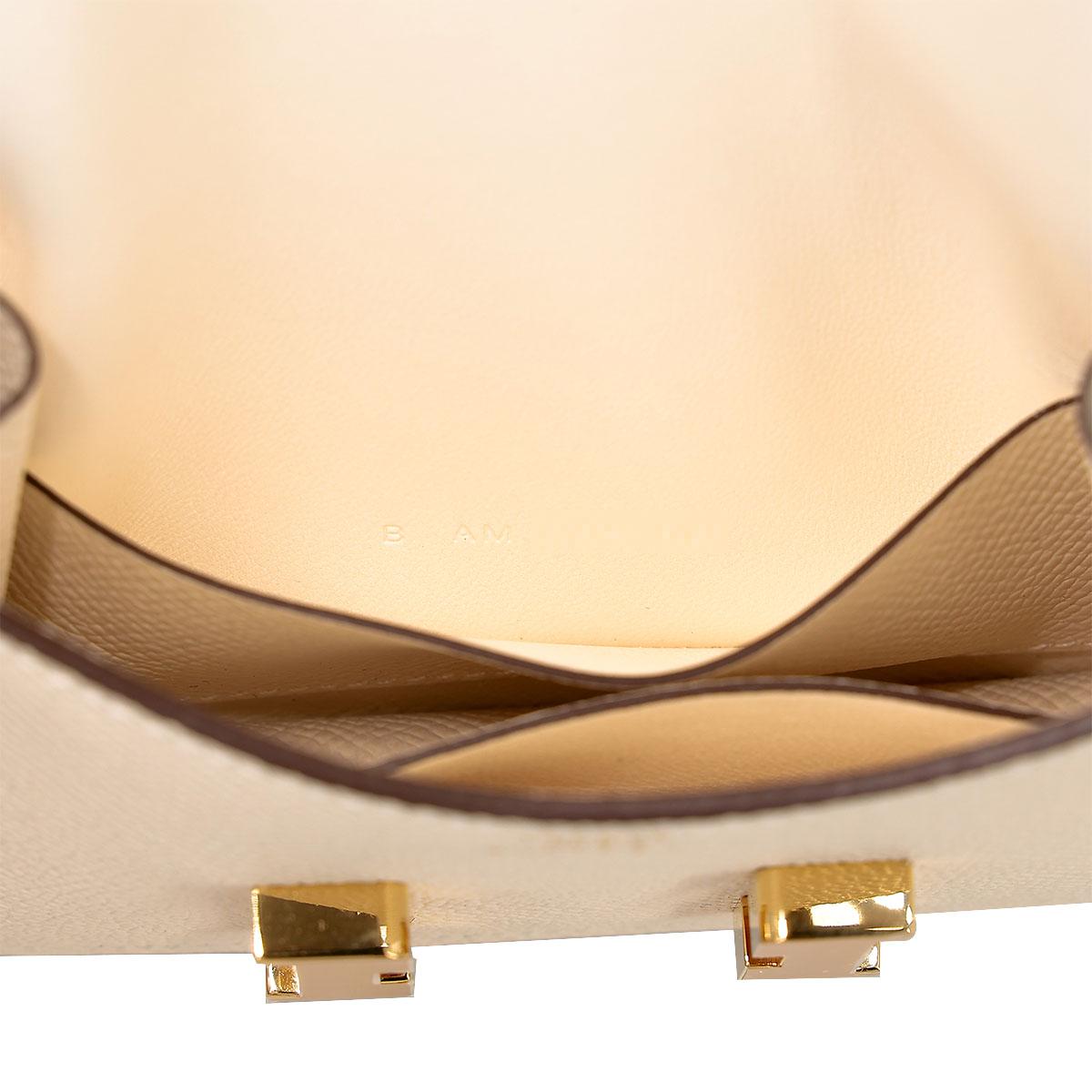 Brand New ( Rank N ) HERMÈS Constance Slim Wallet Nata (I2) Epsom Gold hardware B (2023) - 17