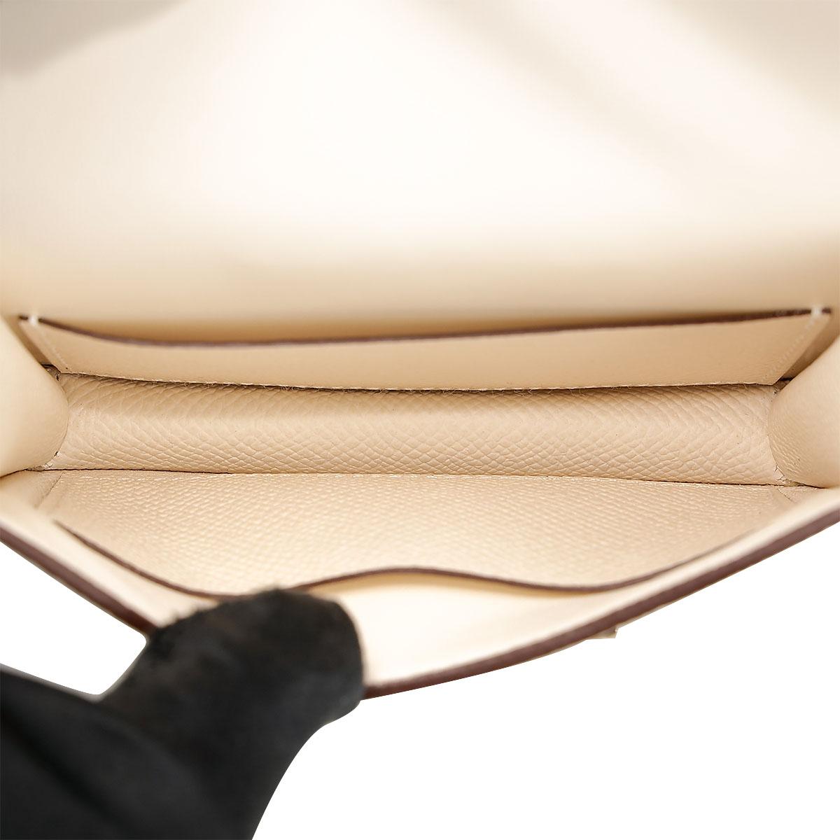 Brand New ( Rank N ) HERMÈS Constance Slim Wallet Nata (I2) Epsom Gold hardware B (2023) - 16