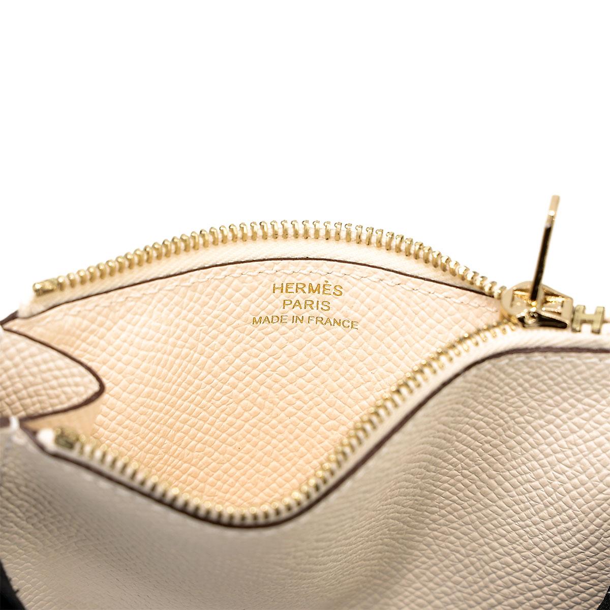 Brand New ( Rank N ) HERMÈS Constance Slim Wallet Nata (I2) Epsom Gold hardware B (2023) - 26