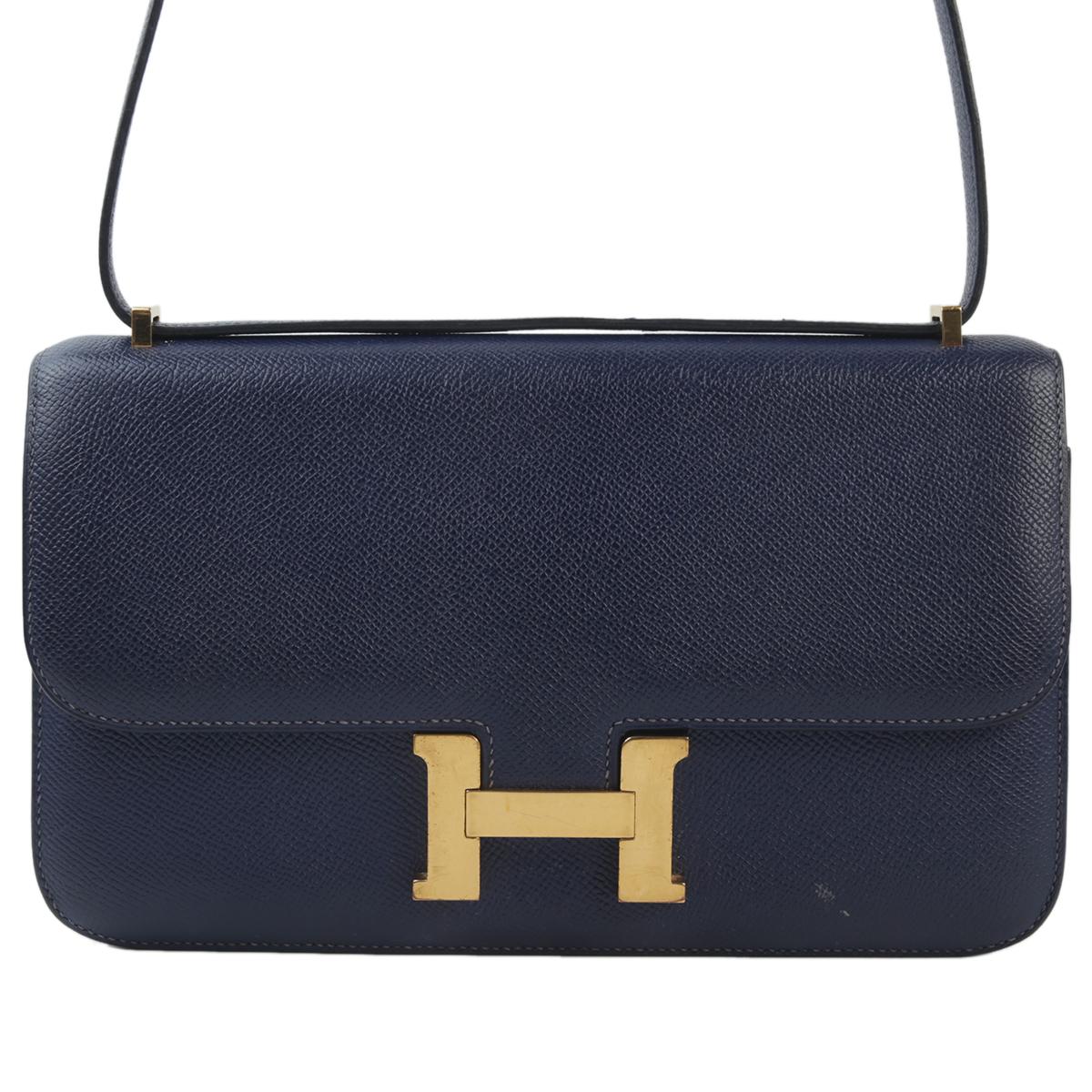 Good ( Rank AB) HERMÈS Constance Elan Bleu Saphir (73) Epsom Gold hardware Square Q (2013) - 1