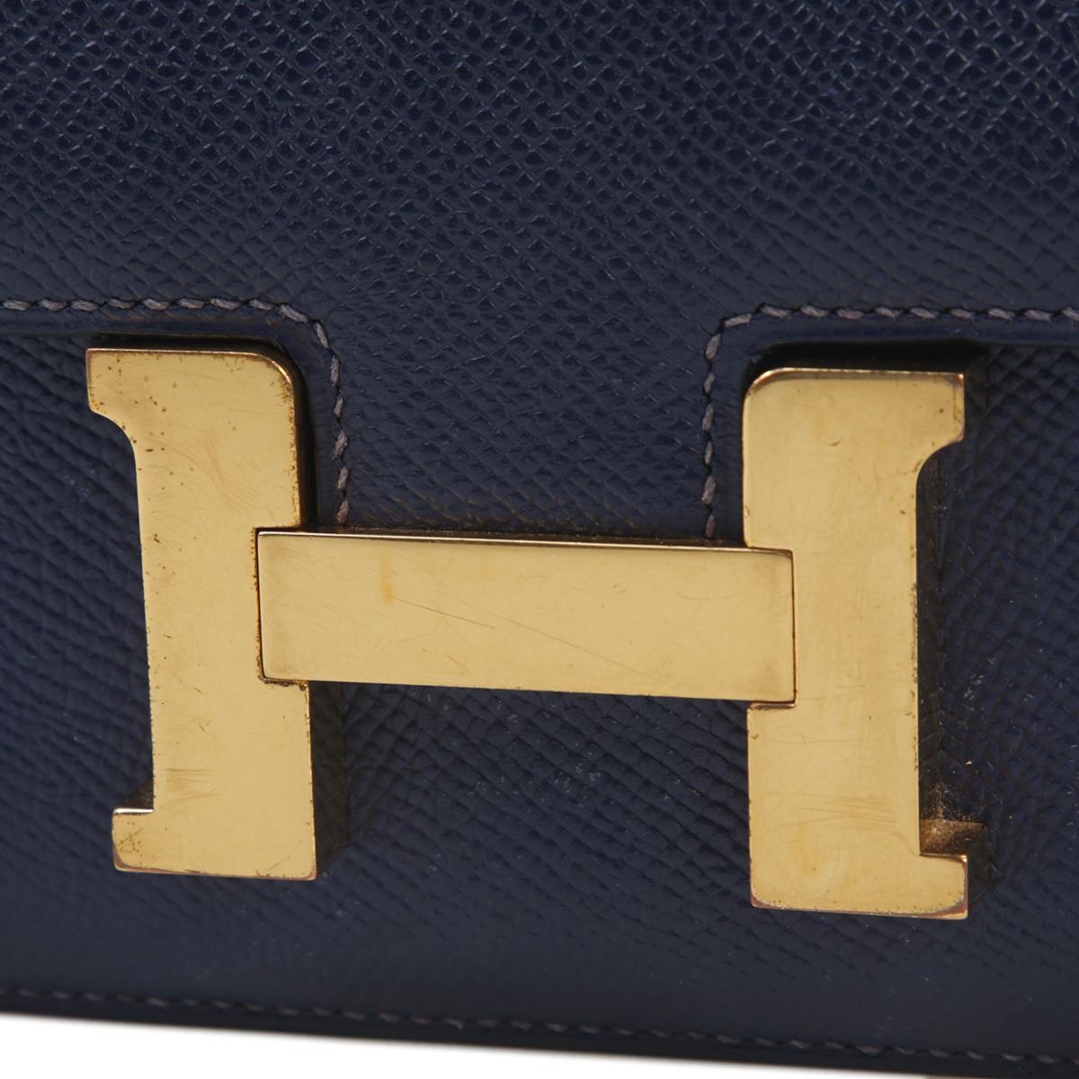 Good ( Rank AB) HERMÈS Constance Elan Bleu Saphir (73) Epsom Gold hardware Square Q (2013) - 8