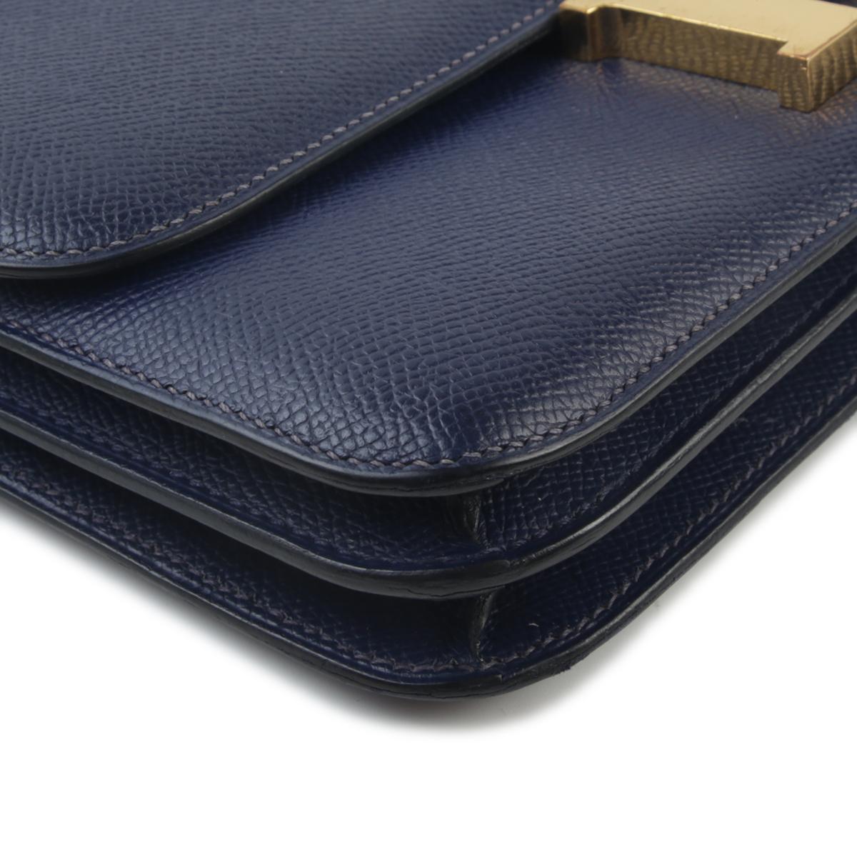 Good ( Rank AB) HERMÈS Constance Elan Bleu Saphir (73) Epsom Gold hardware Square Q (2013) - 4