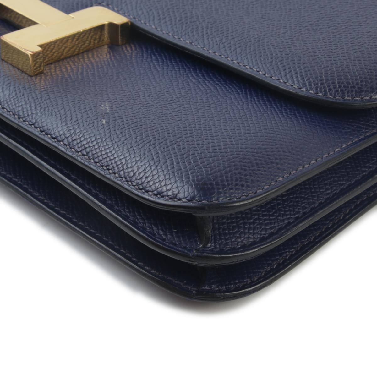 Good ( Rank AB) HERMÈS Constance Elan Bleu Saphir (73) Epsom Gold hardware Square Q (2013) - 5