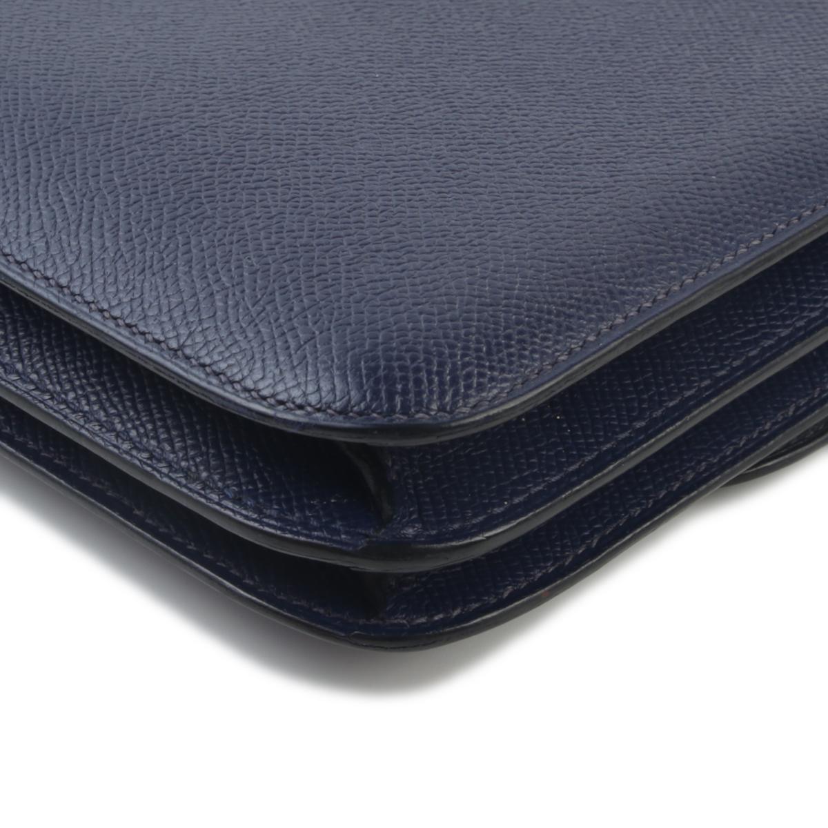 Good ( Rank AB) HERMÈS Constance Elan Bleu Saphir (73) Epsom Gold hardware Square Q (2013) - 7