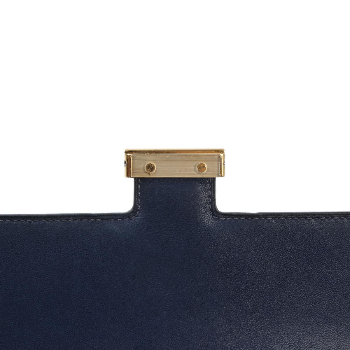 Good ( Rank AB) HERMÈS Constance Elan Bleu Saphir (73) Epsom Gold hardware Square Q (2013) - 9