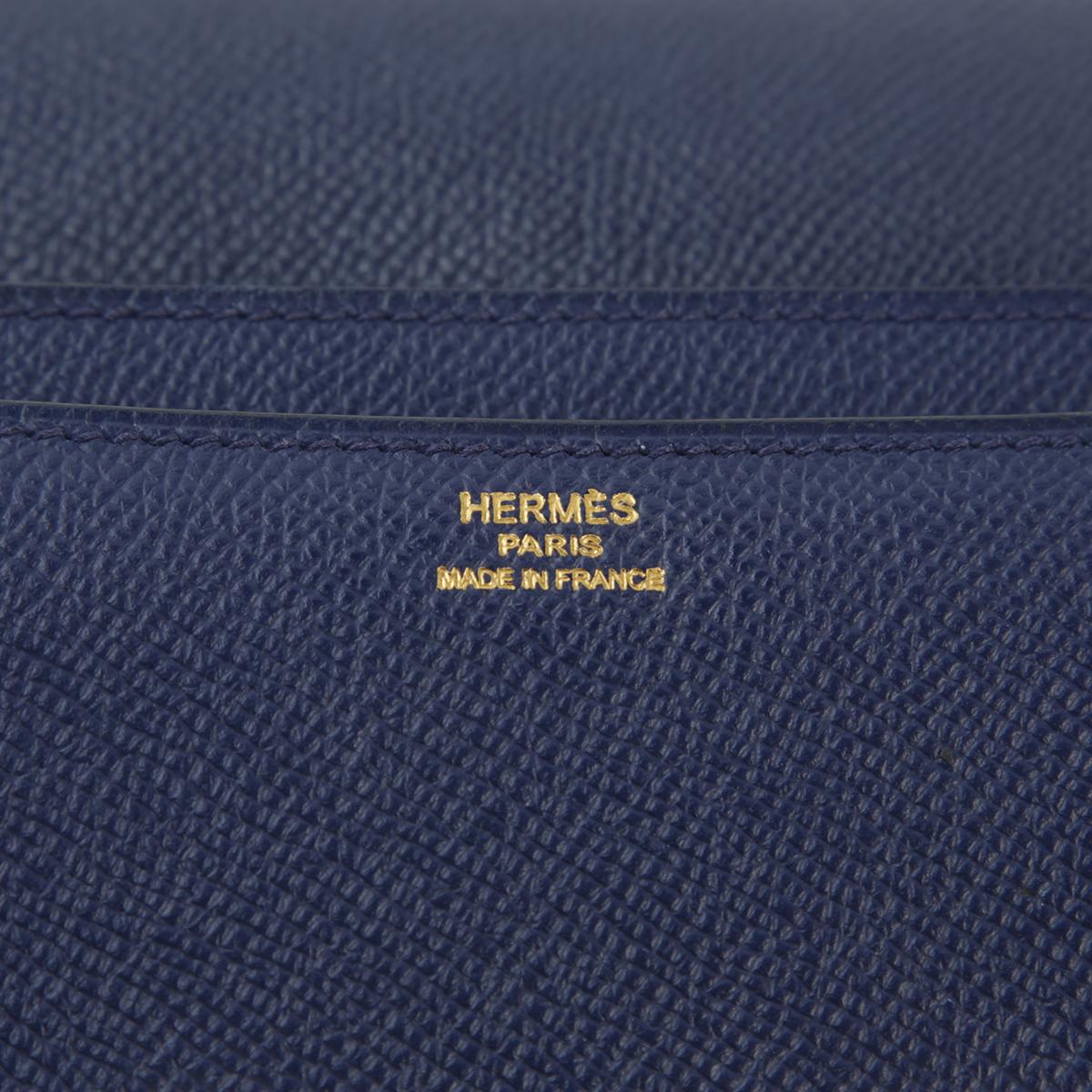 Good ( Rank AB) HERMÈS Constance Elan Bleu Saphir (73) Epsom Gold hardware Square Q (2013) - 10
