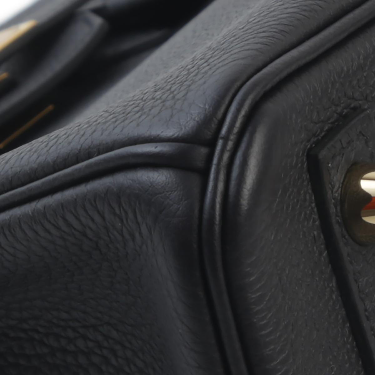 Very Good ( Rank A) HERMÈS Birkin 25 Black (89) Togo Gold hardware B (2023) - 4