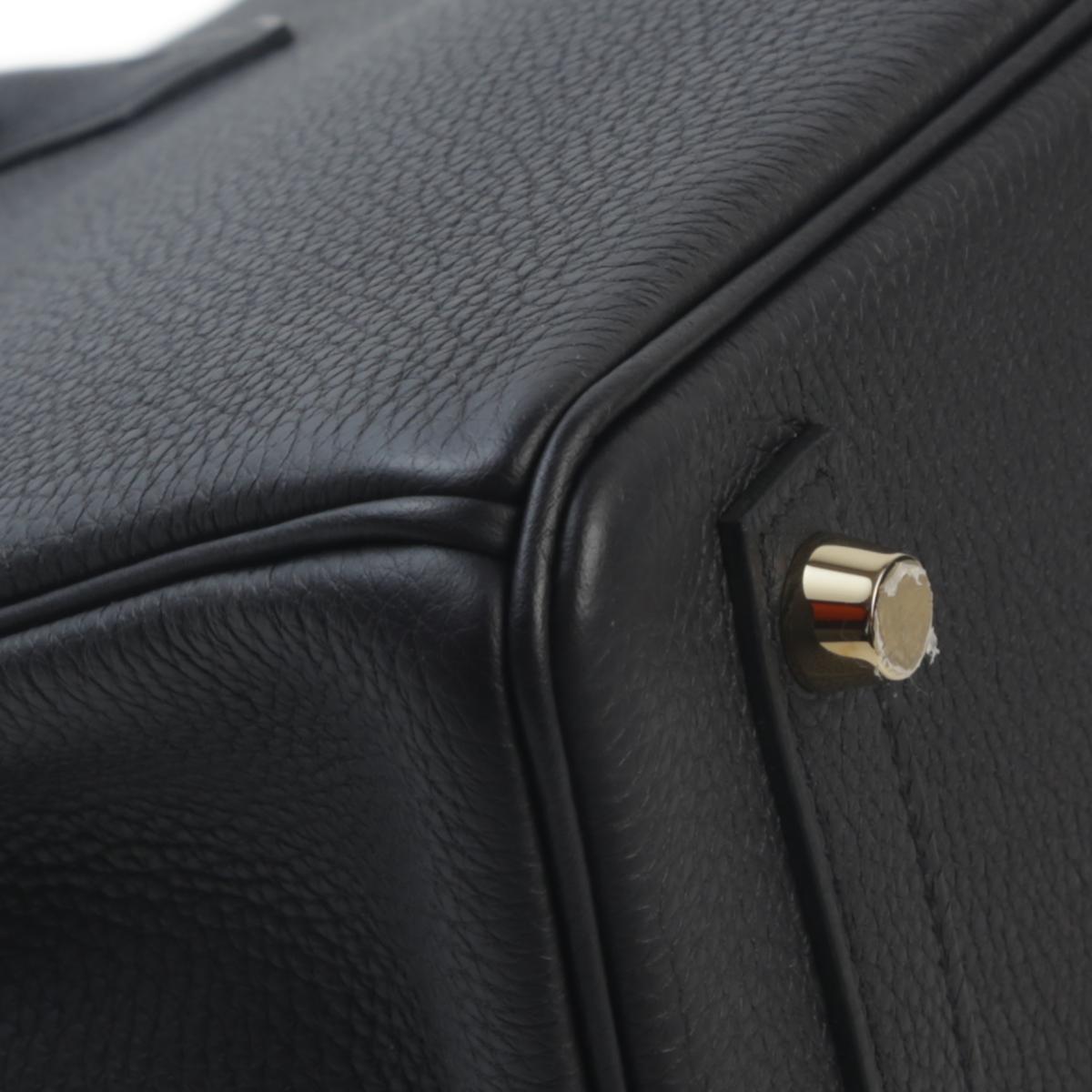 Very Good ( Rank A) HERMÈS Birkin 25 Black (89) Togo Gold hardware B (2023) - 6