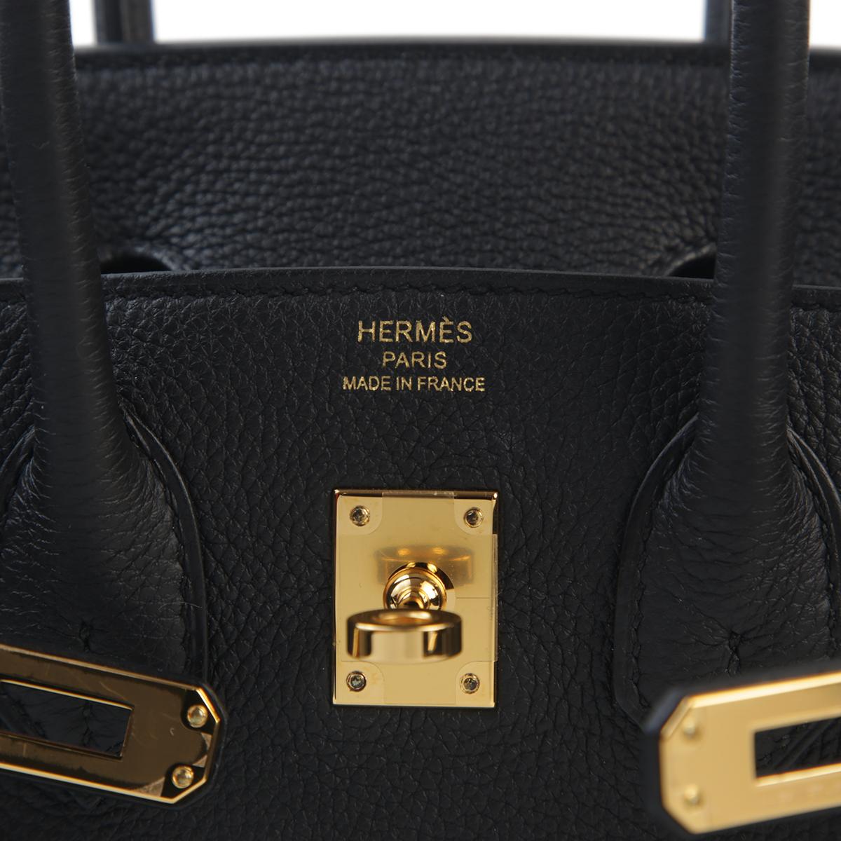 Very Good ( Rank A) HERMÈS Birkin 25 Black (89) Togo Gold hardware B (2023) - 9