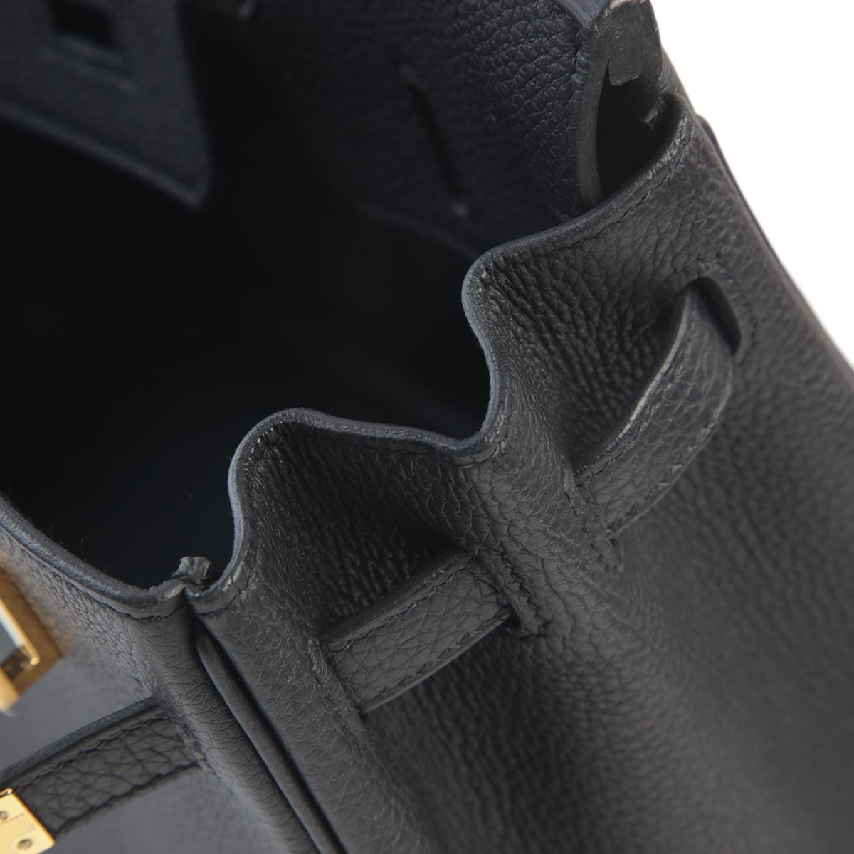 Very Good ( Rank A) HERMÈS Birkin 25 Black (89) Togo Gold hardware B (2023) - 10