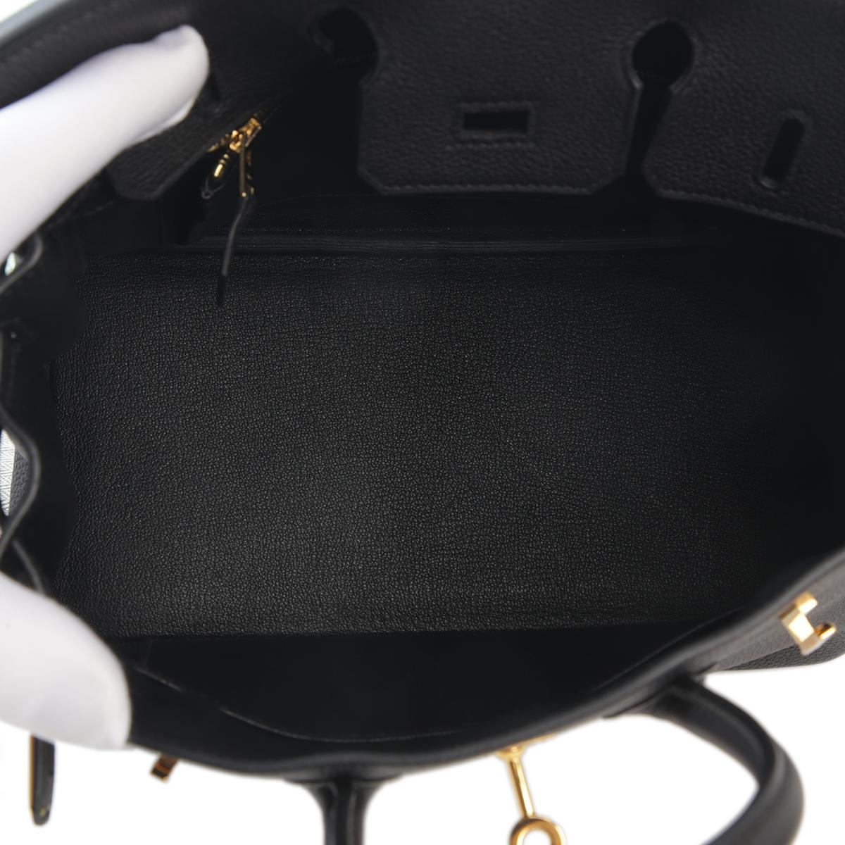 Very Good ( Rank A) HERMÈS Birkin 25 Black (89) Togo Gold hardware B (2023) - 13