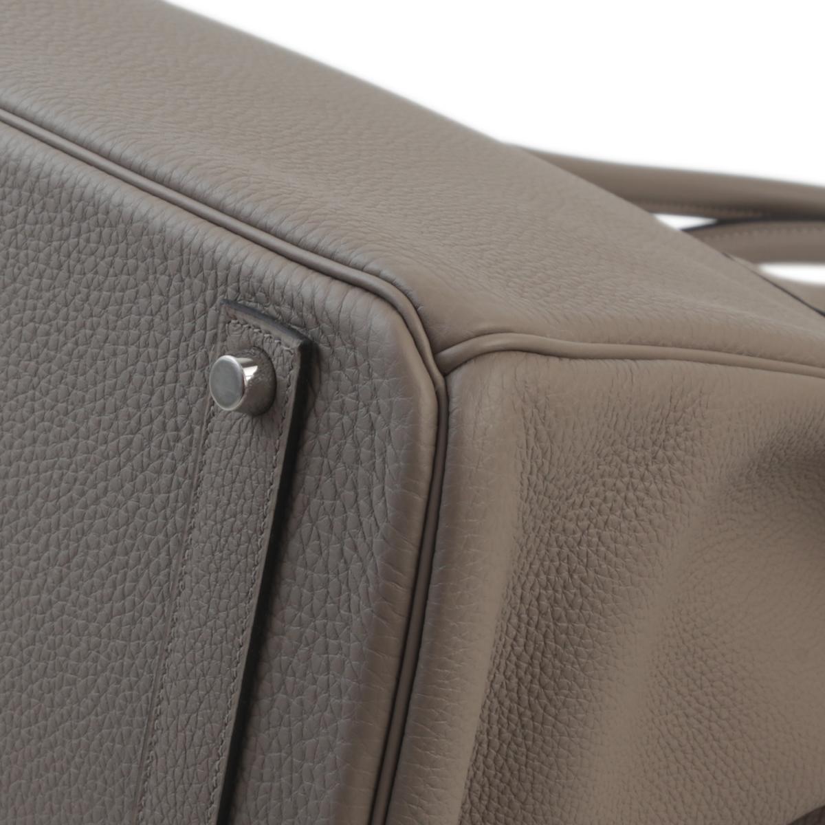 Unused ( Rank NS ) HERMÈS Birkin 40 Gris Asphalte (M8) Togo Palladium hardware A (2017) - 5