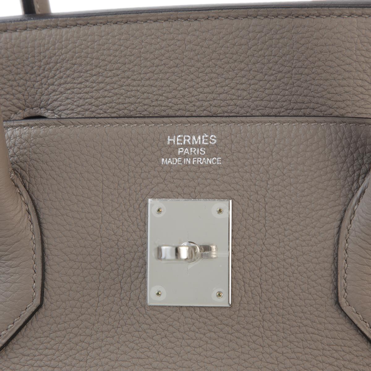Unused ( Rank NS ) HERMÈS Birkin 40 Gris Asphalte (M8) Togo Palladium hardware A (2017) - 9