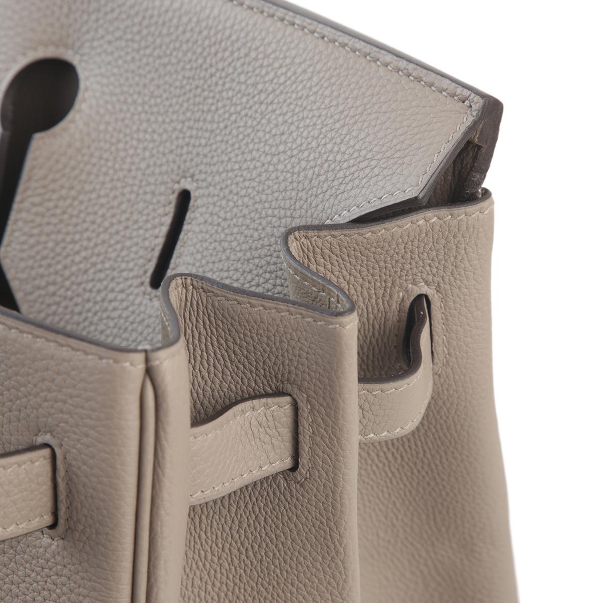Unused ( Rank NS ) HERMÈS Birkin 40 Gris Asphalte (M8) Togo Palladium hardware A (2017) - 11