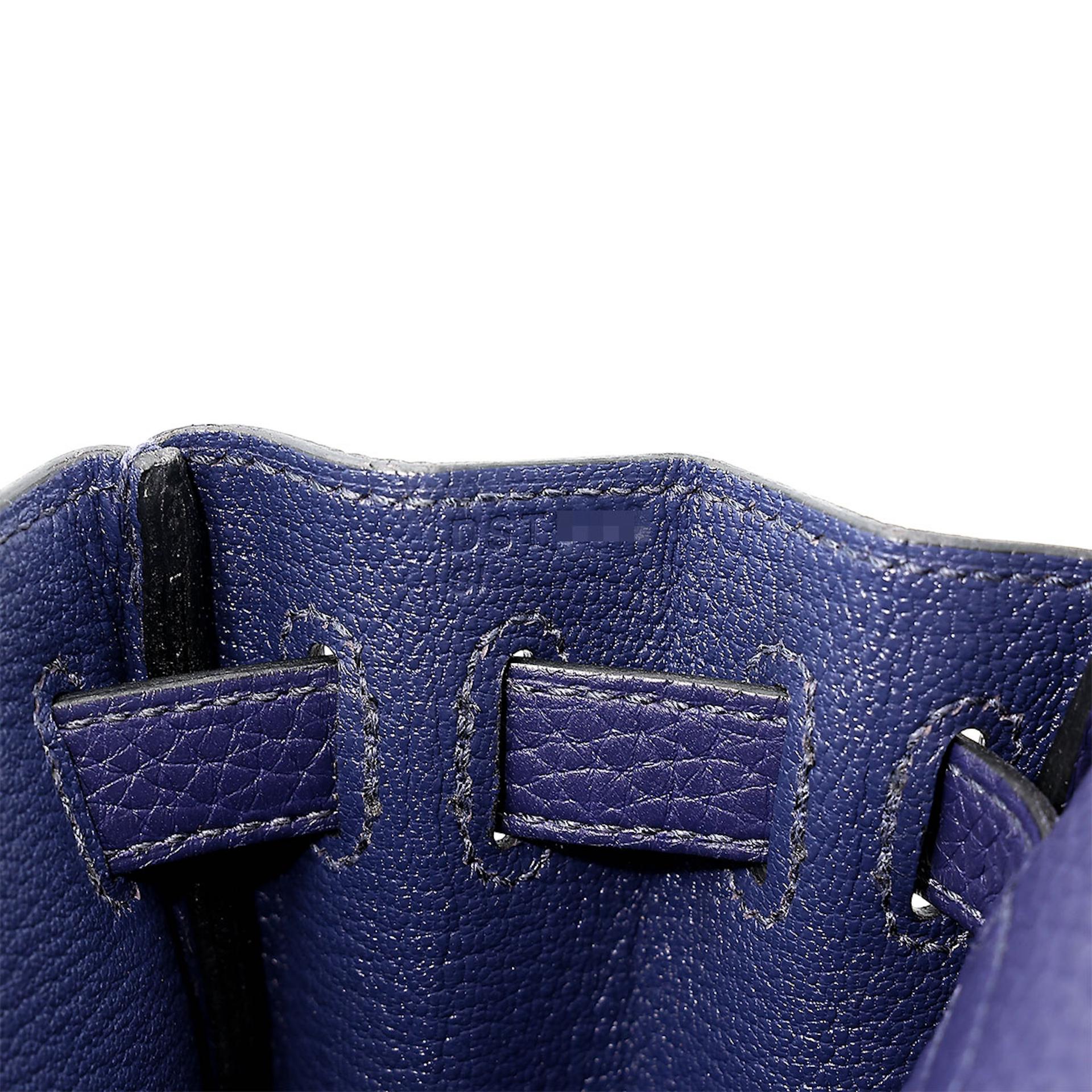 Very Good ( Rank A) HERMÈS Kelly Ado PM Bleu Encre (M3) Clemence Palladium hardware A (2017) - 3