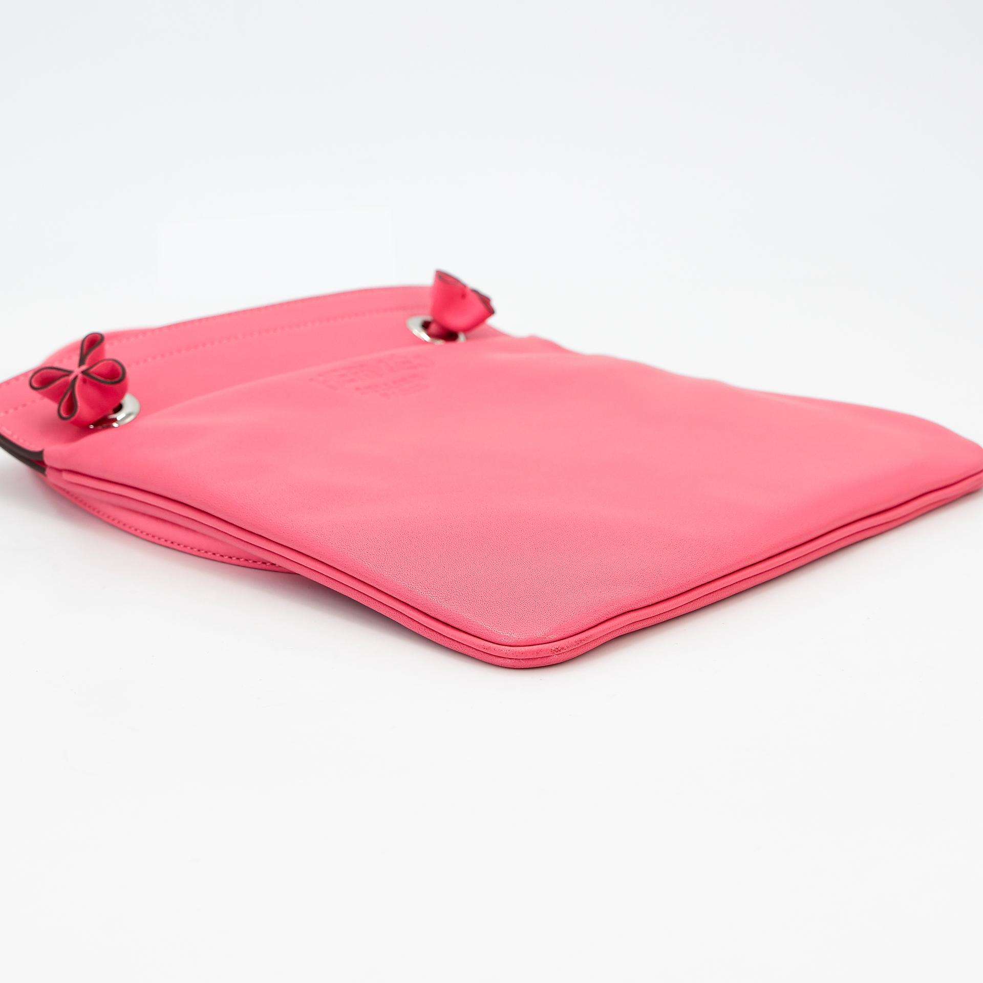 Excellent ( Rank SA ) HERMÈS Maline bag Rose Azalee (8W) 
 Veau Cheri Palladium hardware D (2019) - 4