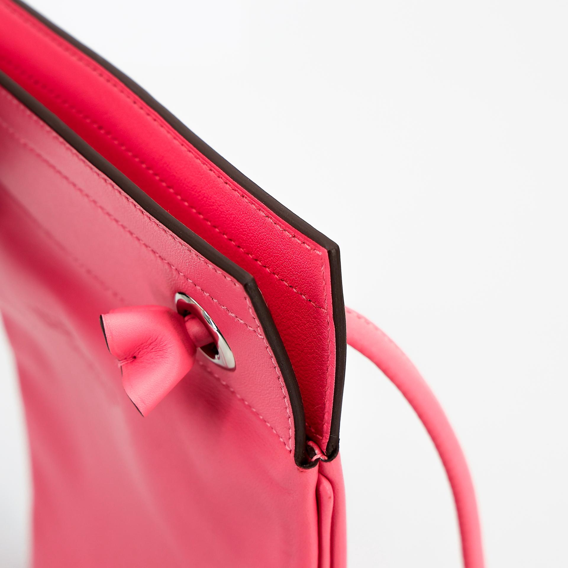 Excellent ( Rank SA ) HERMÈS Maline bag Rose Azalee (8W) 
 Veau Cheri Palladium hardware D (2019) - 14