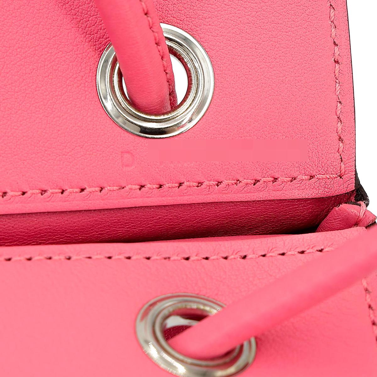 Excellent ( Rank SA ) HERMÈS Maline bag Rose Azalee (8W) 
 Veau Cheri Palladium hardware D (2019) - 16