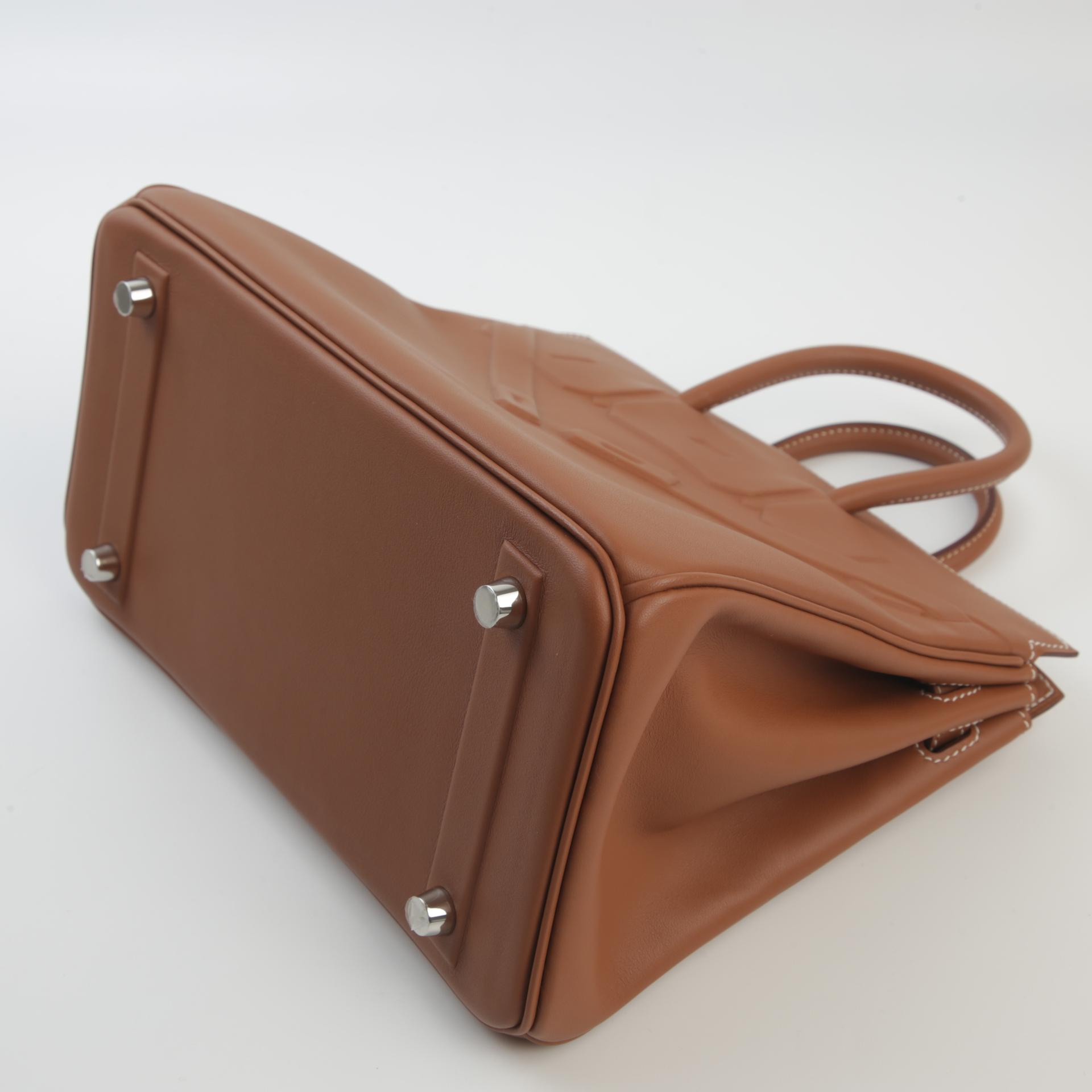 Excellent ( Rank SA ) HERMÈS Limited Edition Birkin 25 Shadow Gold (37) Swift Palladium hardware Z (2021) - 5