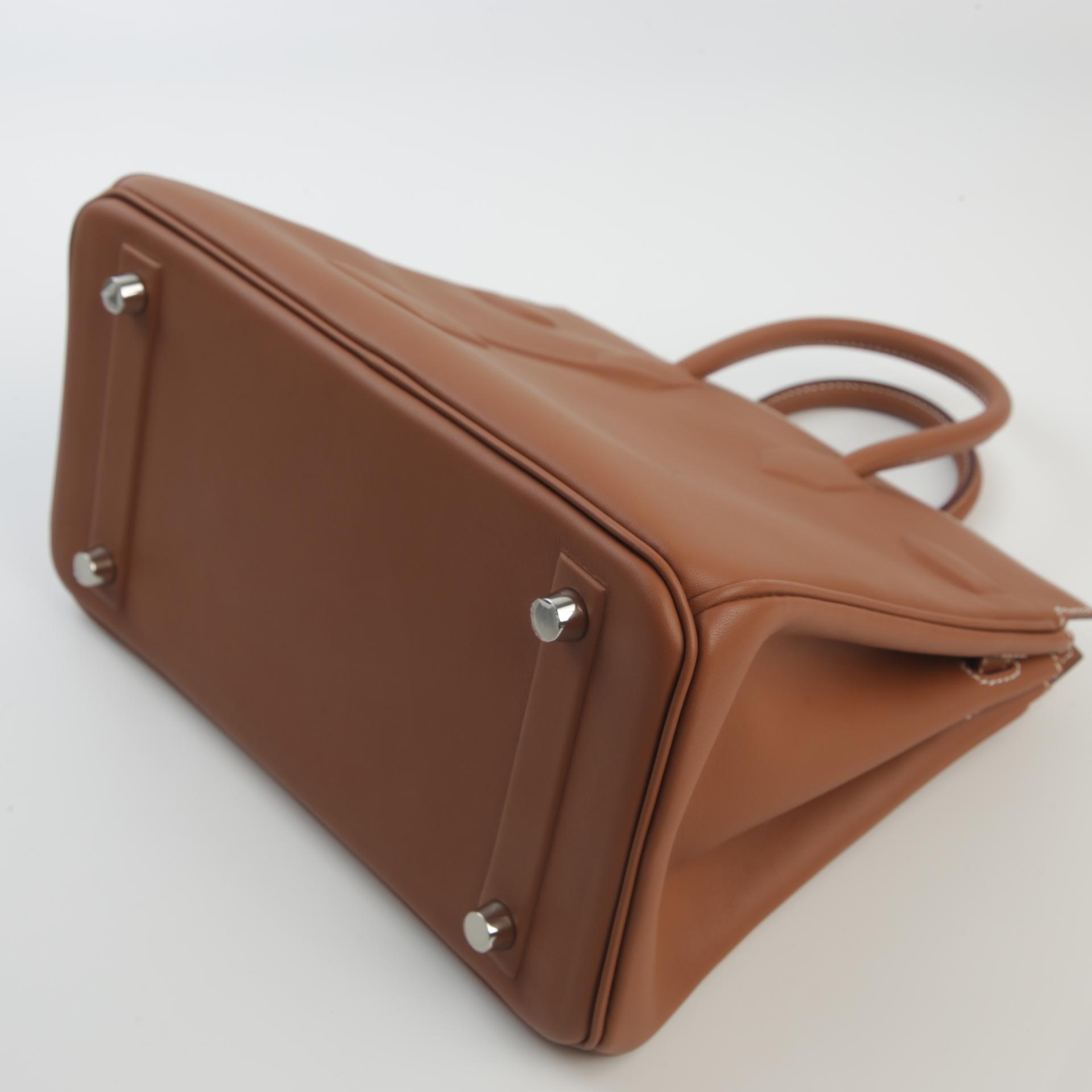 Excellent ( Rank SA ) HERMÈS Limited Edition Birkin 25 Shadow Gold (37) Swift Palladium hardware Z (2021) - 7