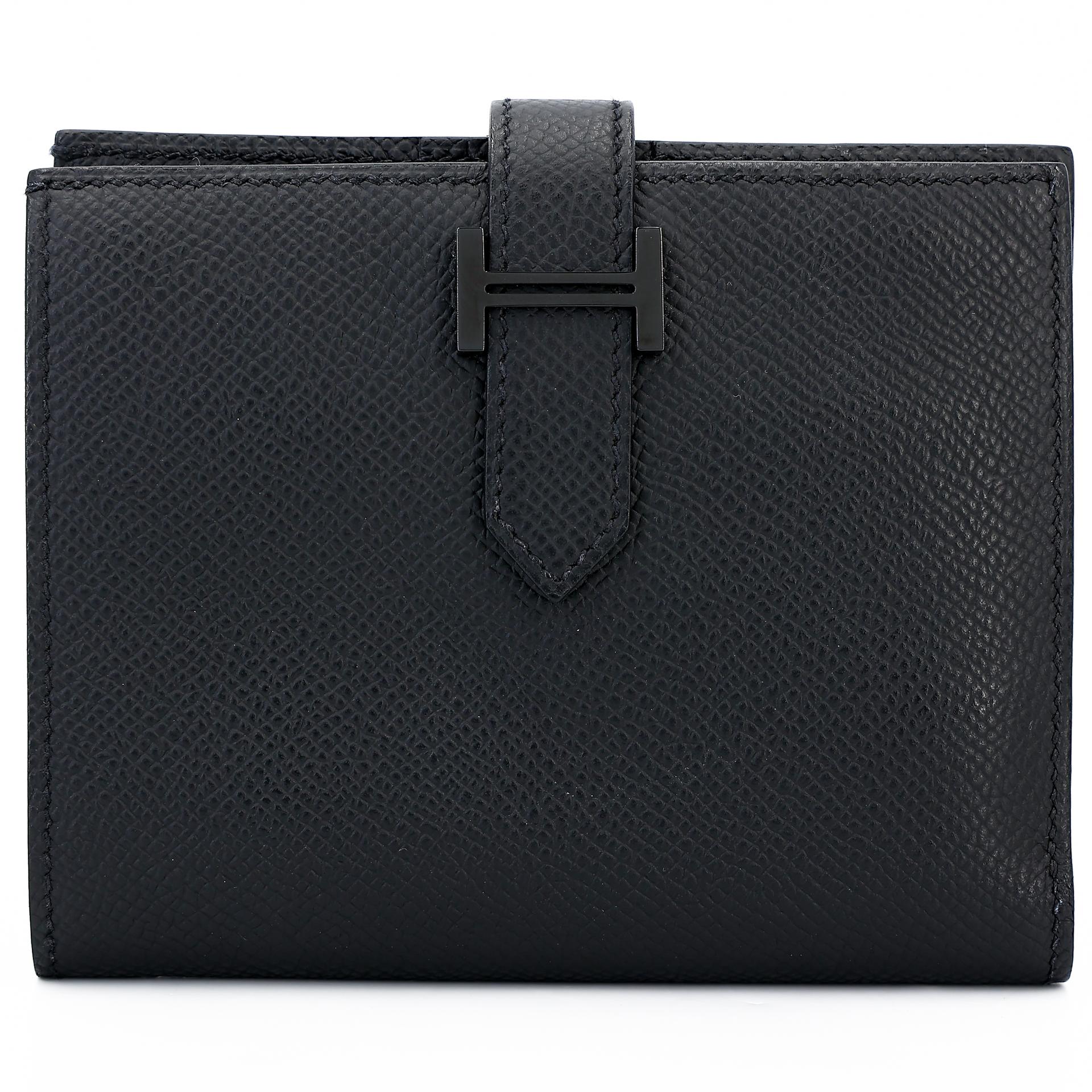 ランク SA HERMÈS エルメス ベアンコンパクト ソーブラック エプソン ブラック金具 B刻印 - 1