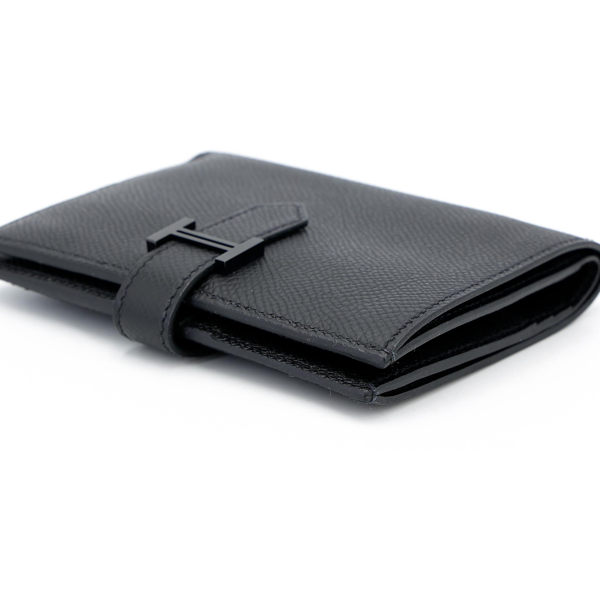 ランク SA HERMÈS エルメス ベアンコンパクト ソーブラック エプソン ブラック金具 B刻印 - 3