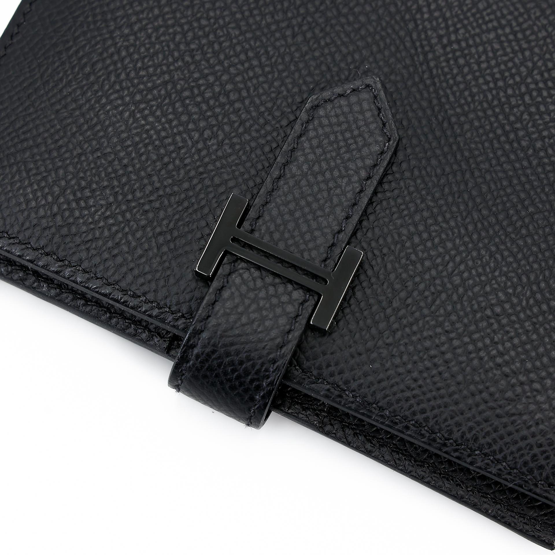 ランク SA HERMÈS エルメス ベアンコンパクト ソーブラック エプソン ブラック金具 B刻印 - 7