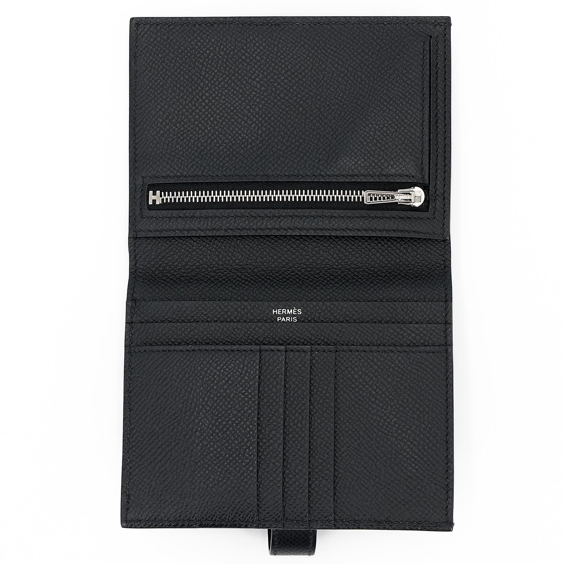 ランク SA HERMÈS エルメス ベアンコンパクト ソーブラック エプソン ブラック金具 B刻印 - 8