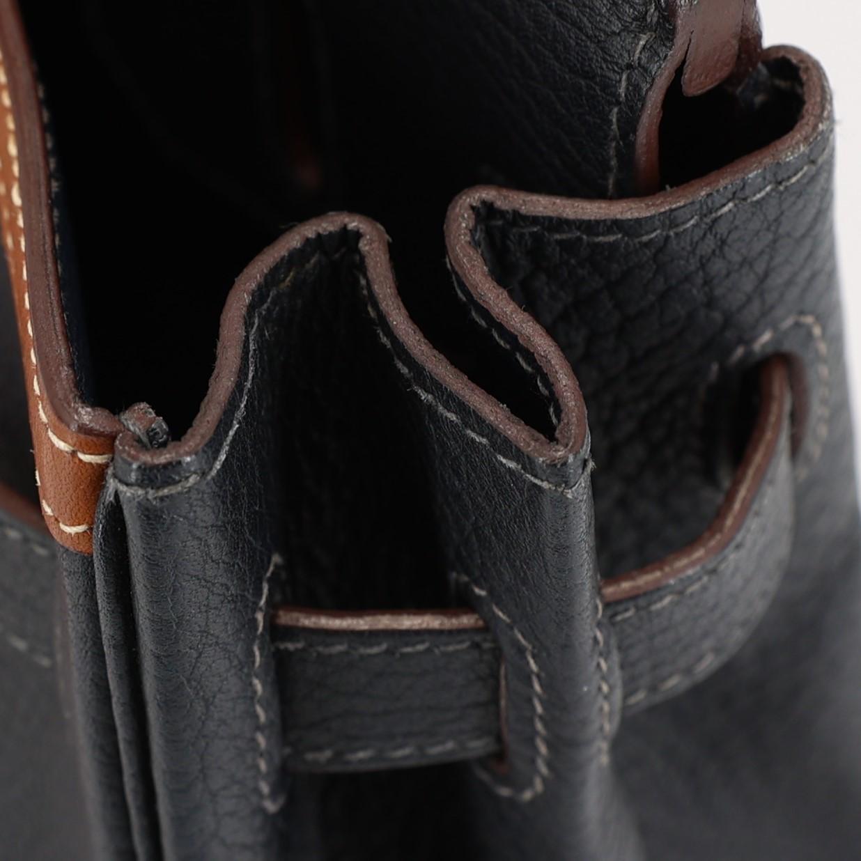 Very Good ( Rank A) HERMÈS Birkin 30 Club Fauve (34) Bleu Indigo (76) Rouge Fjord Crinoline Barenia Palladium hardware Square O (2011) - 14