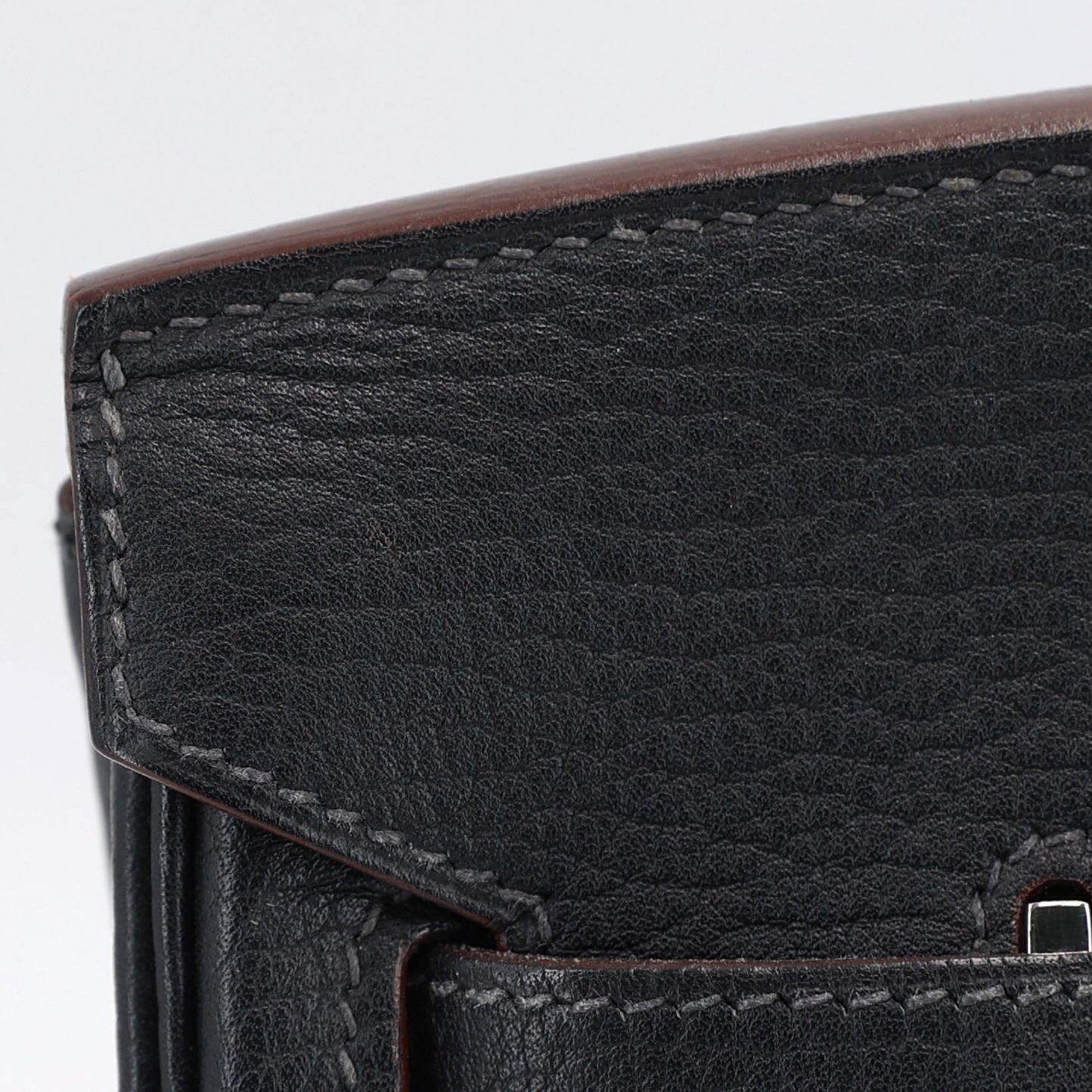 Very Good ( Rank A) HERMÈS Birkin 30 Club Fauve (34) Bleu Indigo (76) Rouge Fjord Crinoline Barenia Palladium hardware Square O (2011) - 8