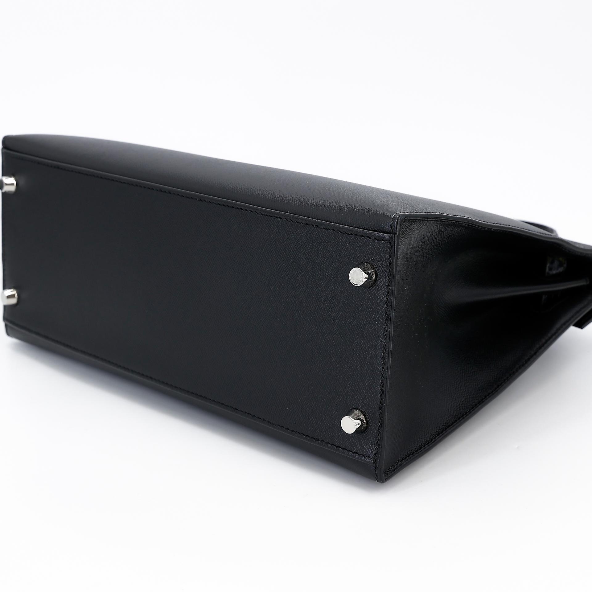 Excellent ( Rank SA ) HERMÈS Kelly 28 Sellier Touch Black (89) Madame Niloticus Crocodile Palladium hardware U (2022) - 6