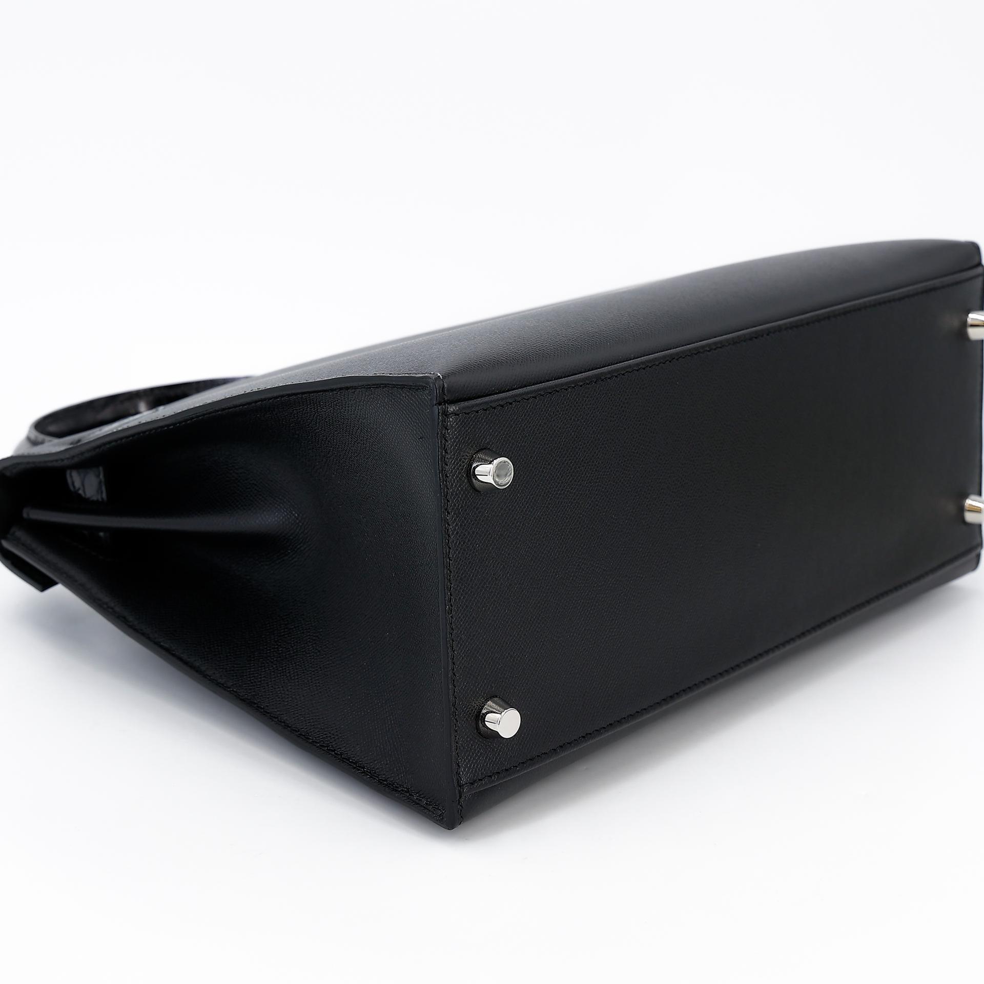 Excellent ( Rank SA ) HERMÈS Kelly 28 Sellier Touch Black (89) Madame Niloticus Crocodile Palladium hardware U (2022) - 7