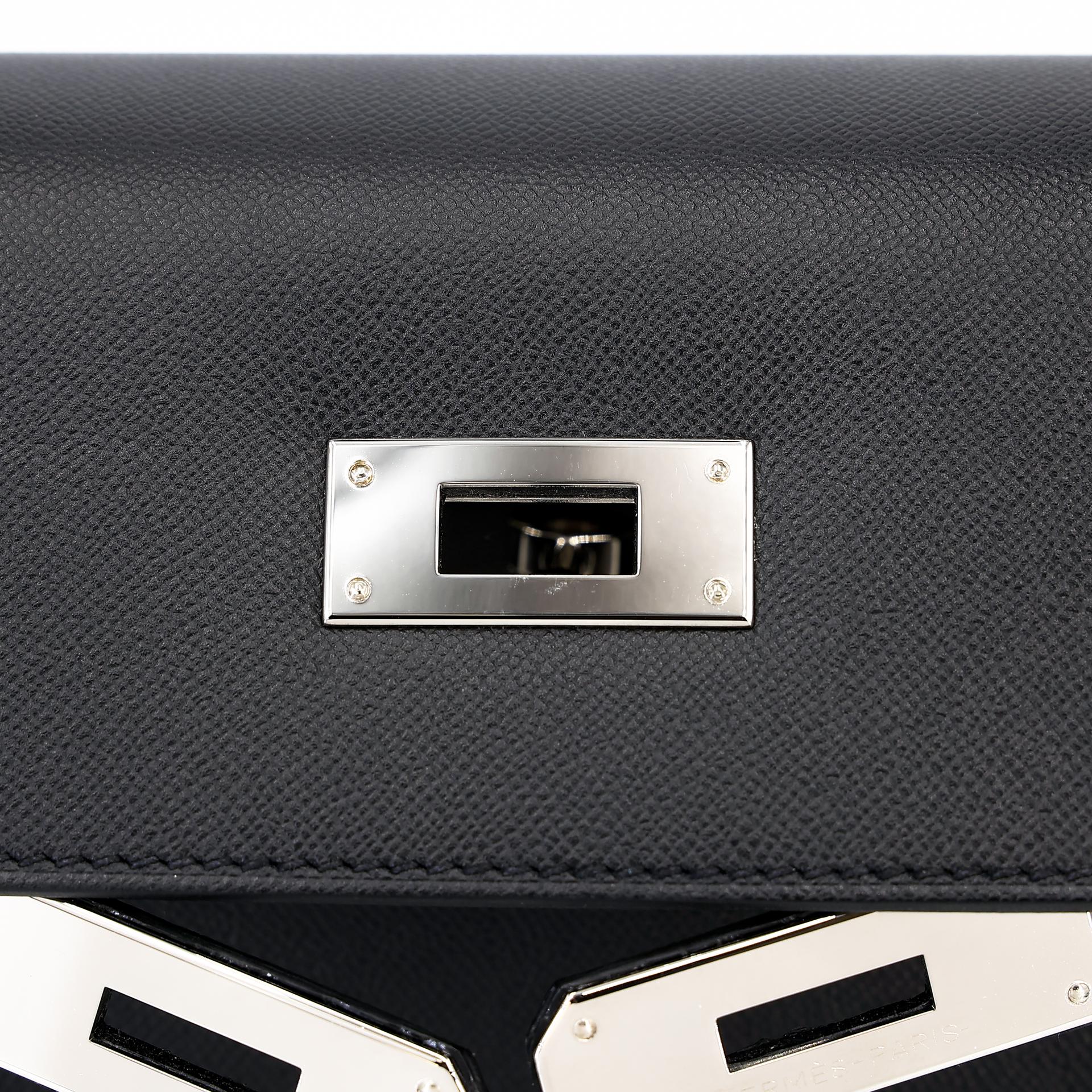 Excellent ( Rank SA ) HERMÈS Kelly 28 Sellier Touch Black (89) Madame Niloticus Crocodile Palladium hardware U (2022) - 11