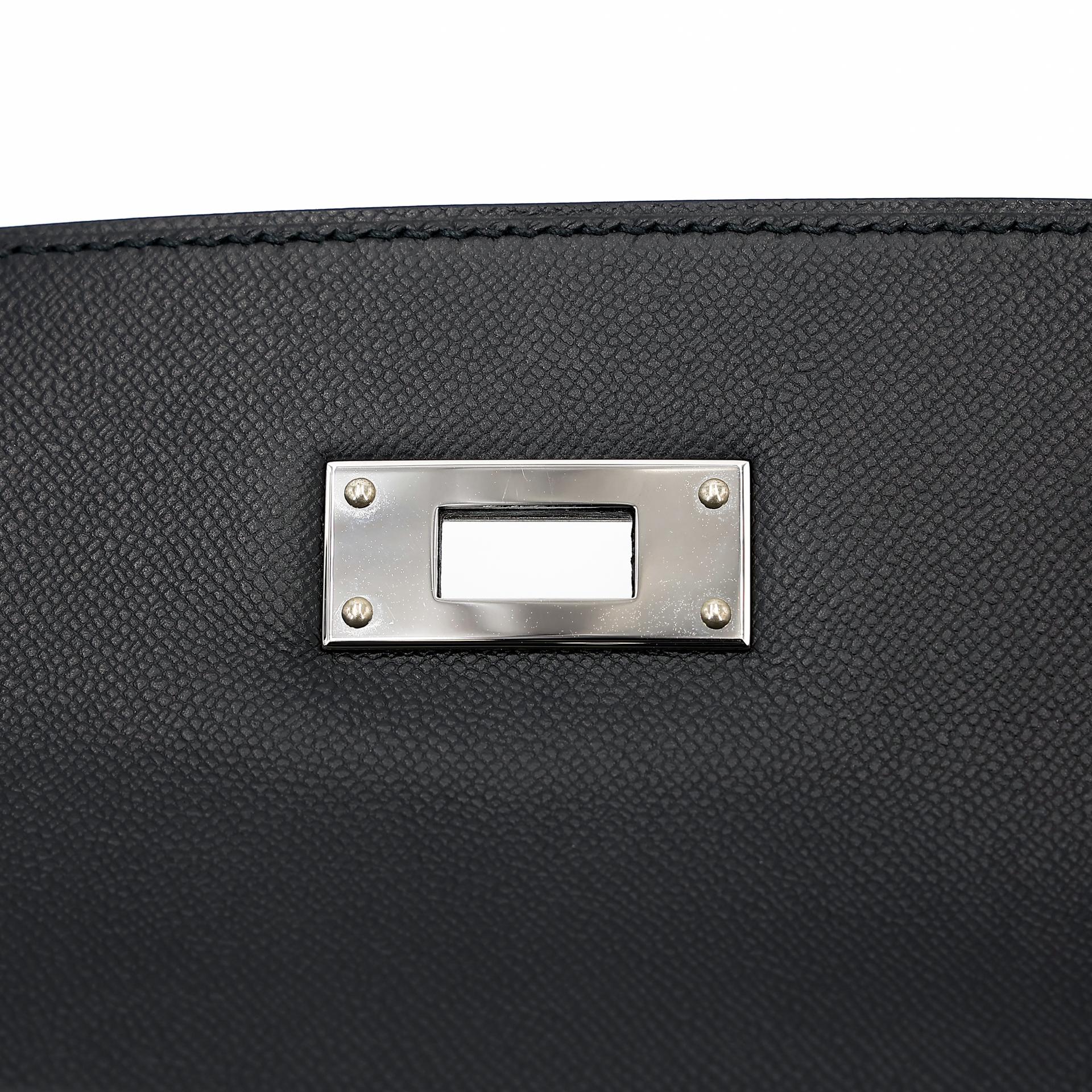 Excellent ( Rank SA ) HERMÈS Kelly 28 Sellier Touch Black (89) Madame Niloticus Crocodile Palladium hardware U (2022) - 12