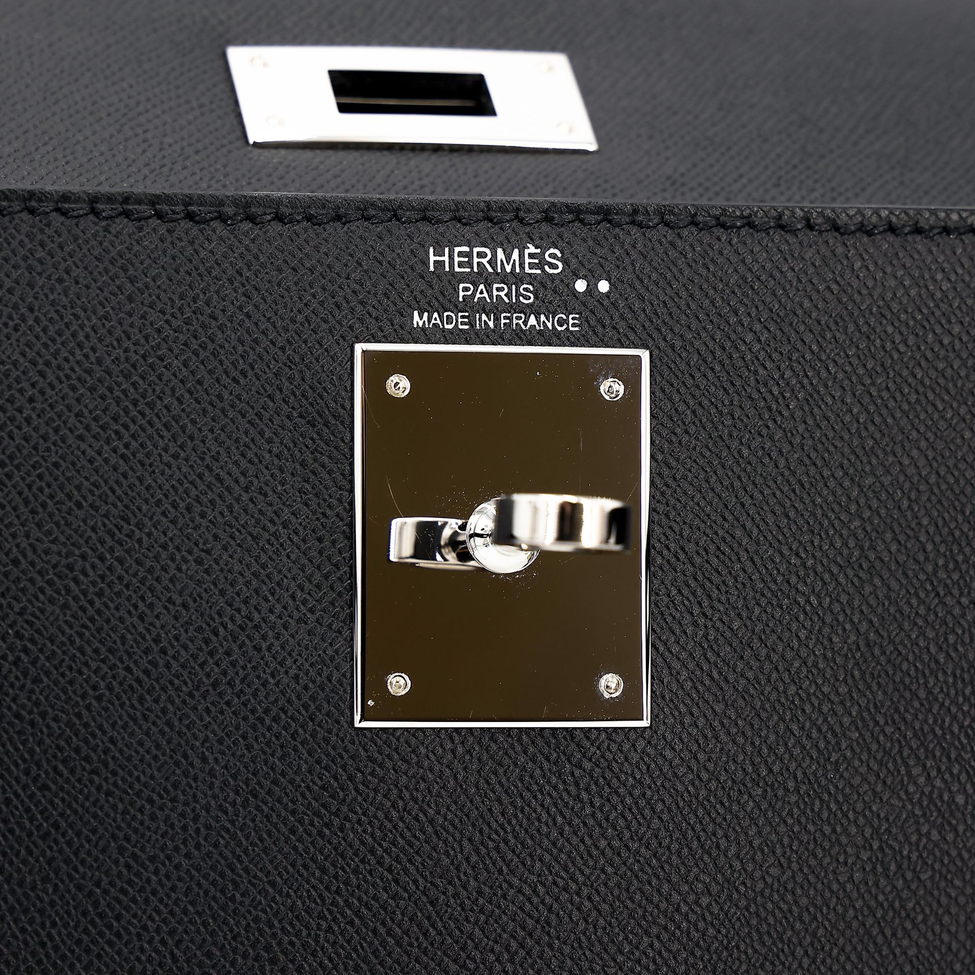 Excellent ( Rank SA ) HERMÈS Kelly 28 Sellier Touch Black (89) Madame Niloticus Crocodile Palladium hardware U (2022) - 13