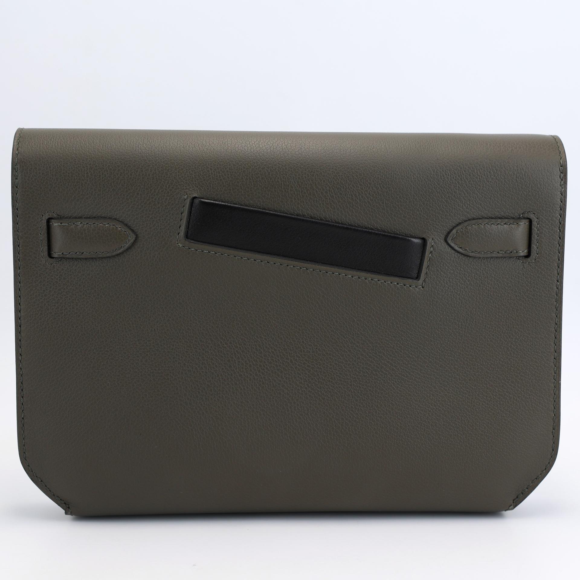 Brand New ( Rank N ) HERMÈS Kelly depeches 25 Colormatic 
 Fauve (34) Black (89) Vert de Gris (C6) Evercolor Palladium hardware B (2023) - 2