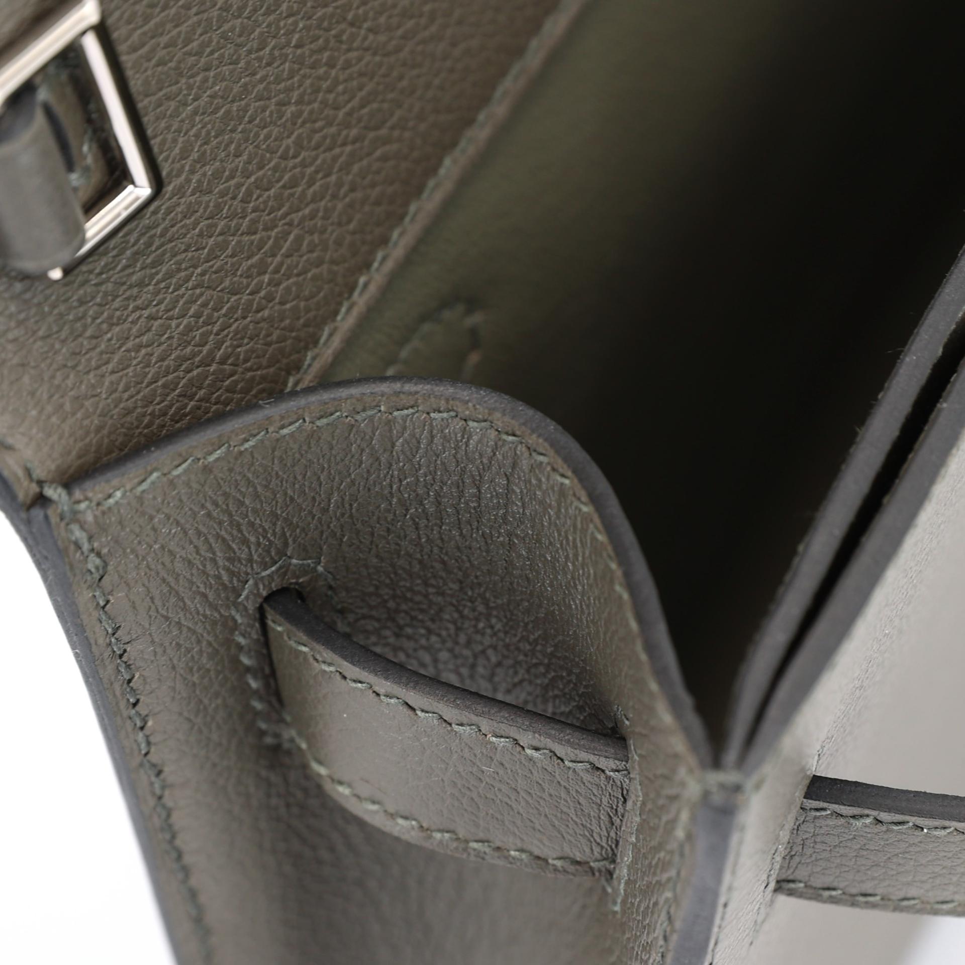 Brand New ( Rank N ) HERMÈS Kelly depeches 25 Colormatic 
 Fauve (34) Black (89) Vert de Gris (C6) Evercolor Palladium hardware B (2023) - 15