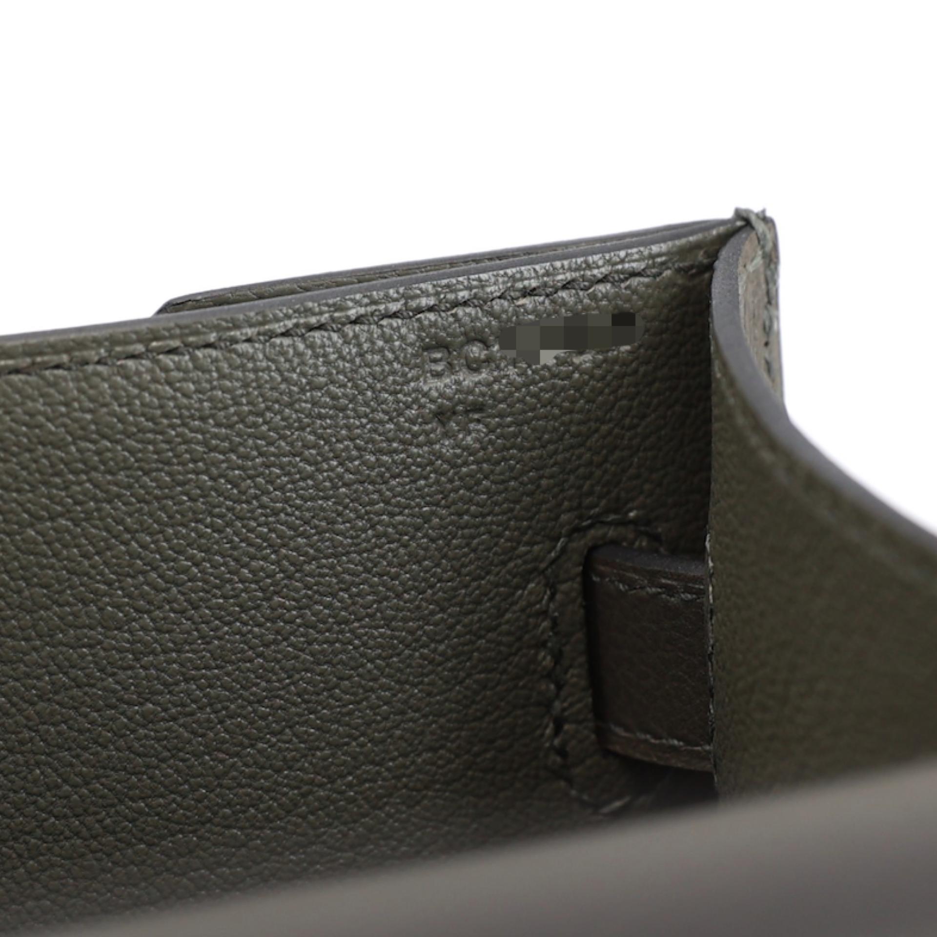 Brand New ( Rank N ) HERMÈS Kelly depeches 25 Colormatic 
 Fauve (34) Black (89) Vert de Gris (C6) Evercolor Palladium hardware B (2023) - 16