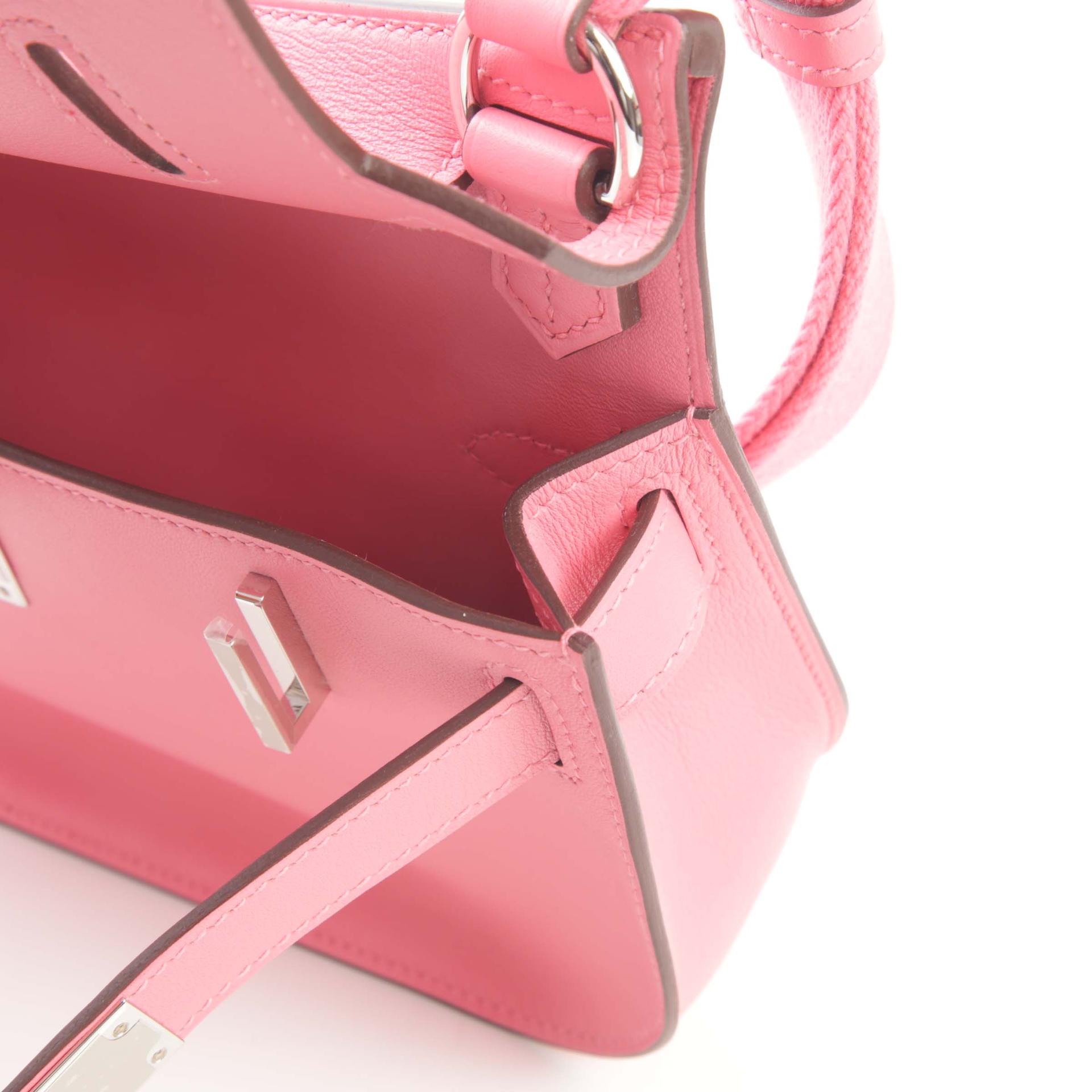 未使用保存品 HERMÈS 愛馬仕 Jypsiere 吉普赛 Mini 8W 唇膏粉 Rose Azalee Swift牛皮 銀扣 B刻 2023年 - 12