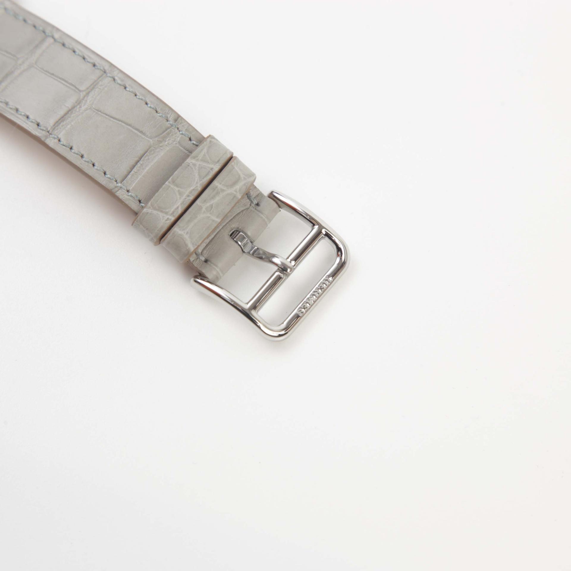 Unused ( Rank NS ) HERMÈS Cape Cod Double Tour Watch Gray Diamond Alligator - 4