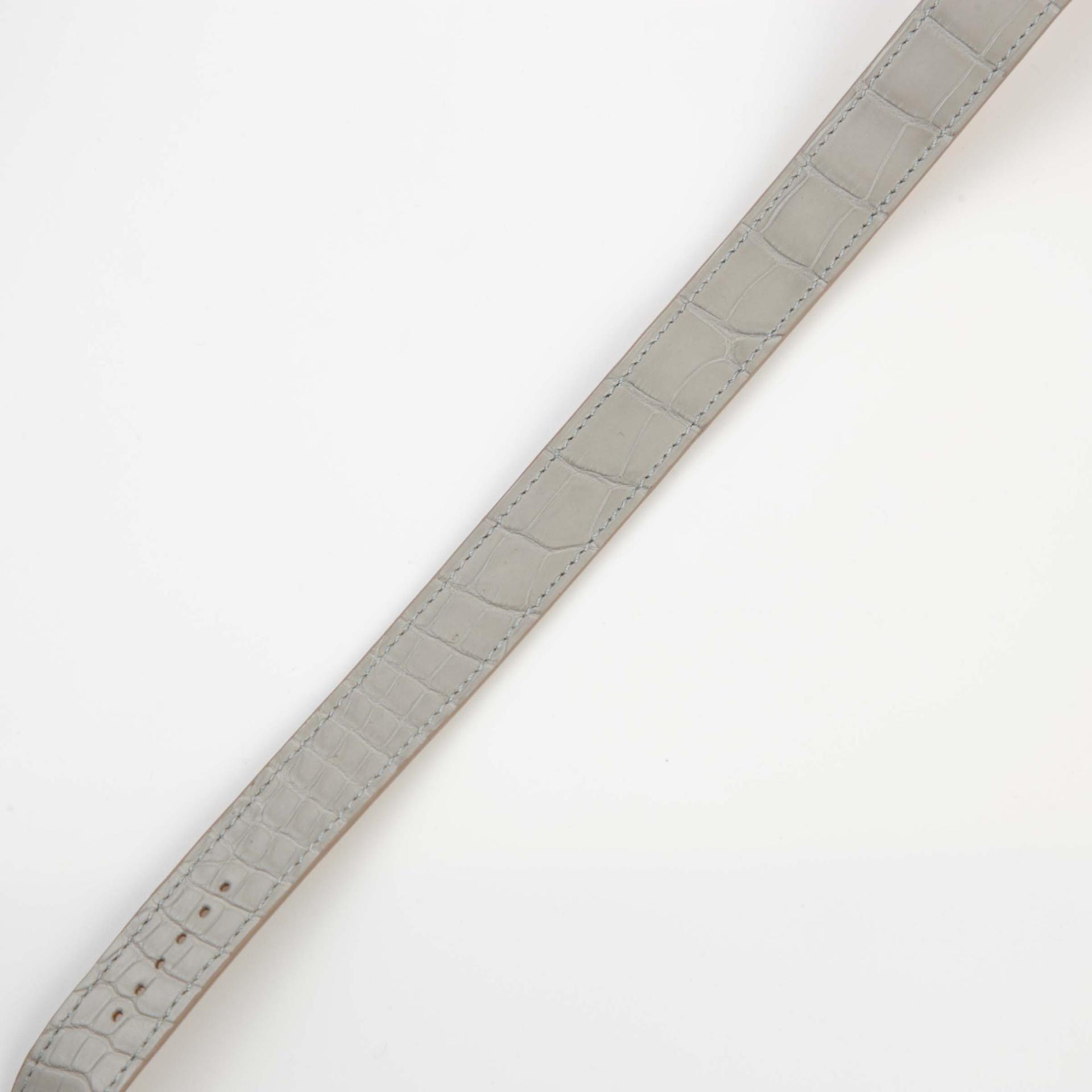 Unused ( Rank NS ) HERMÈS Cape Cod Double Tour Watch Gray Diamond Alligator - 5
